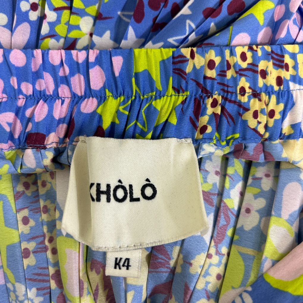 Kholo Blue Floral Pleated Dress - Size 18/20/K4 - Image 3