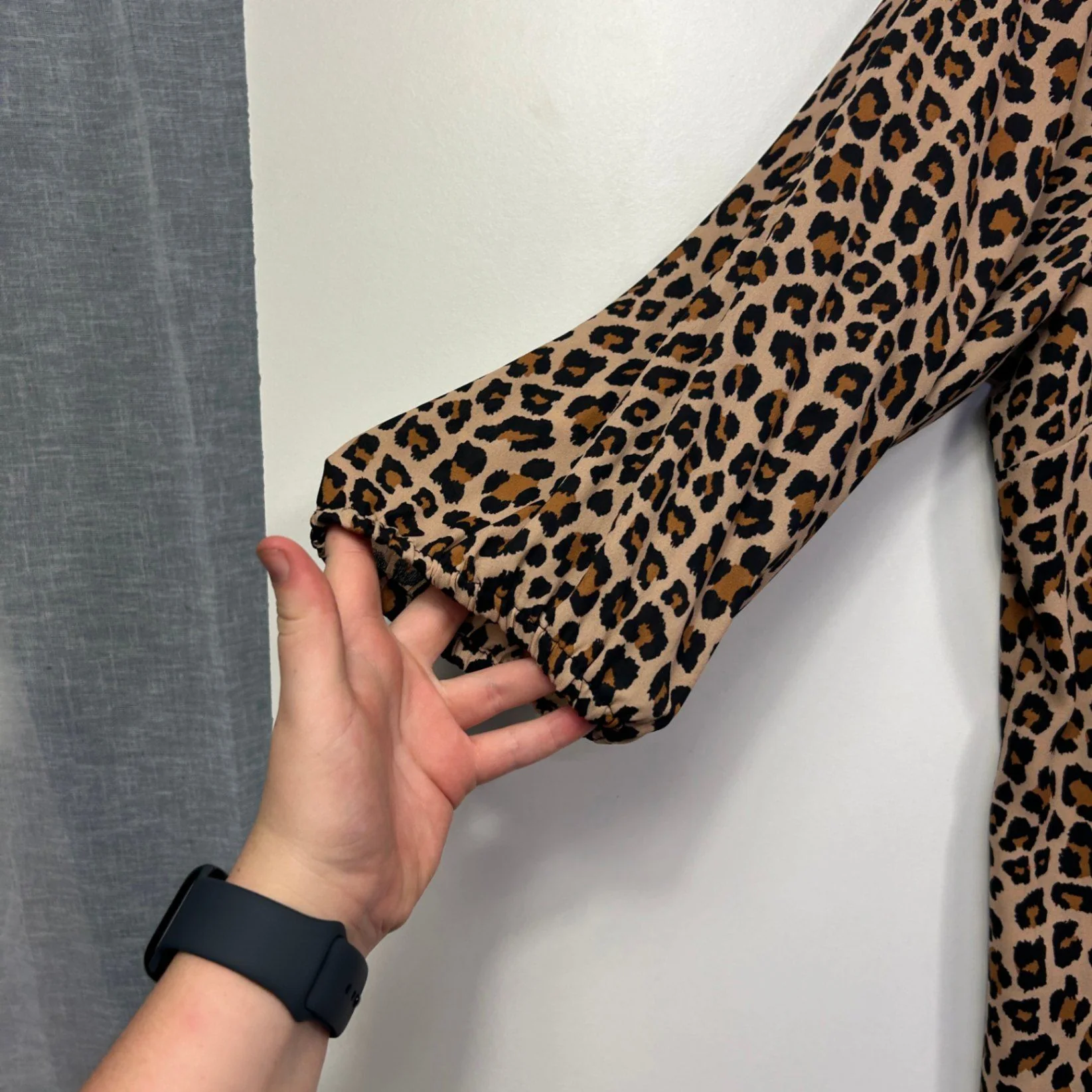 City Chic Beige Black Animal Print Tunic Top Blouse Size 16 Plus Small - Image 4