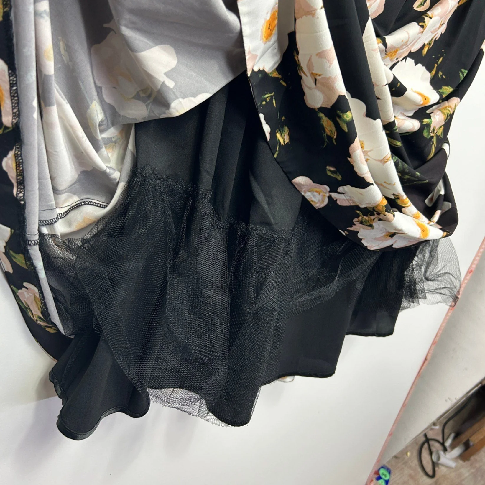 City Chic  Black White Floral Sleeveless Fit & Flare Dress Size 14 Plus XS - Image 6