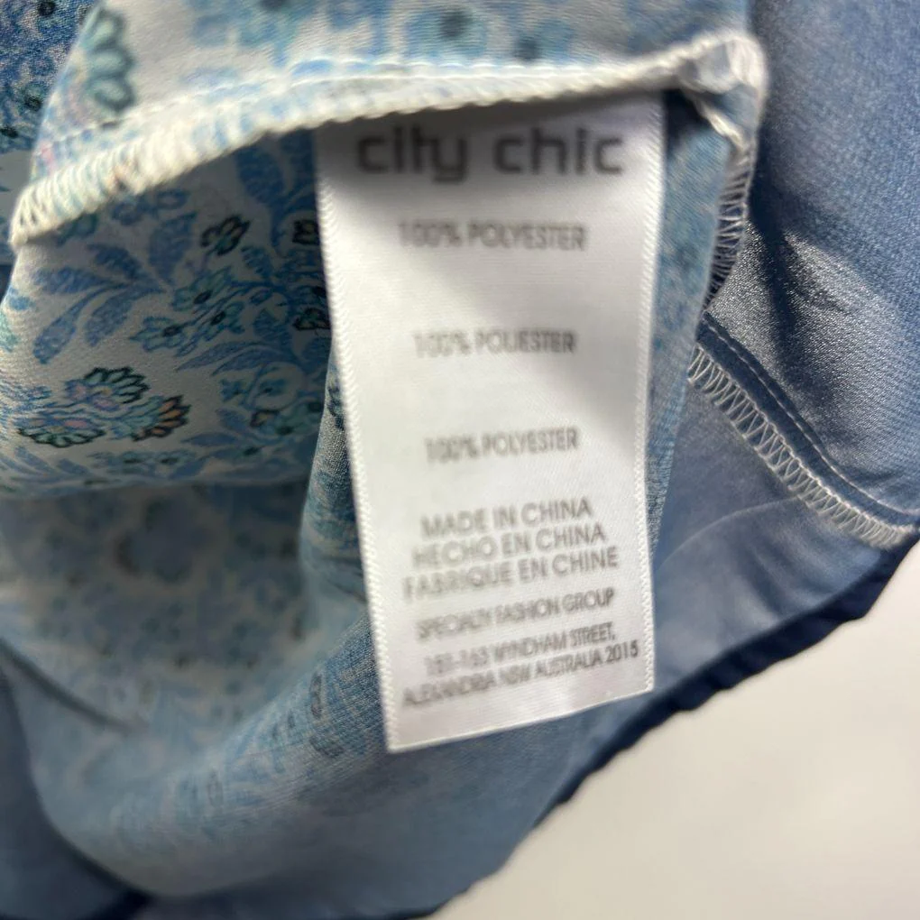 City Chic Blue Floral Duster Jacket Top - Size 20/L - Image 3
