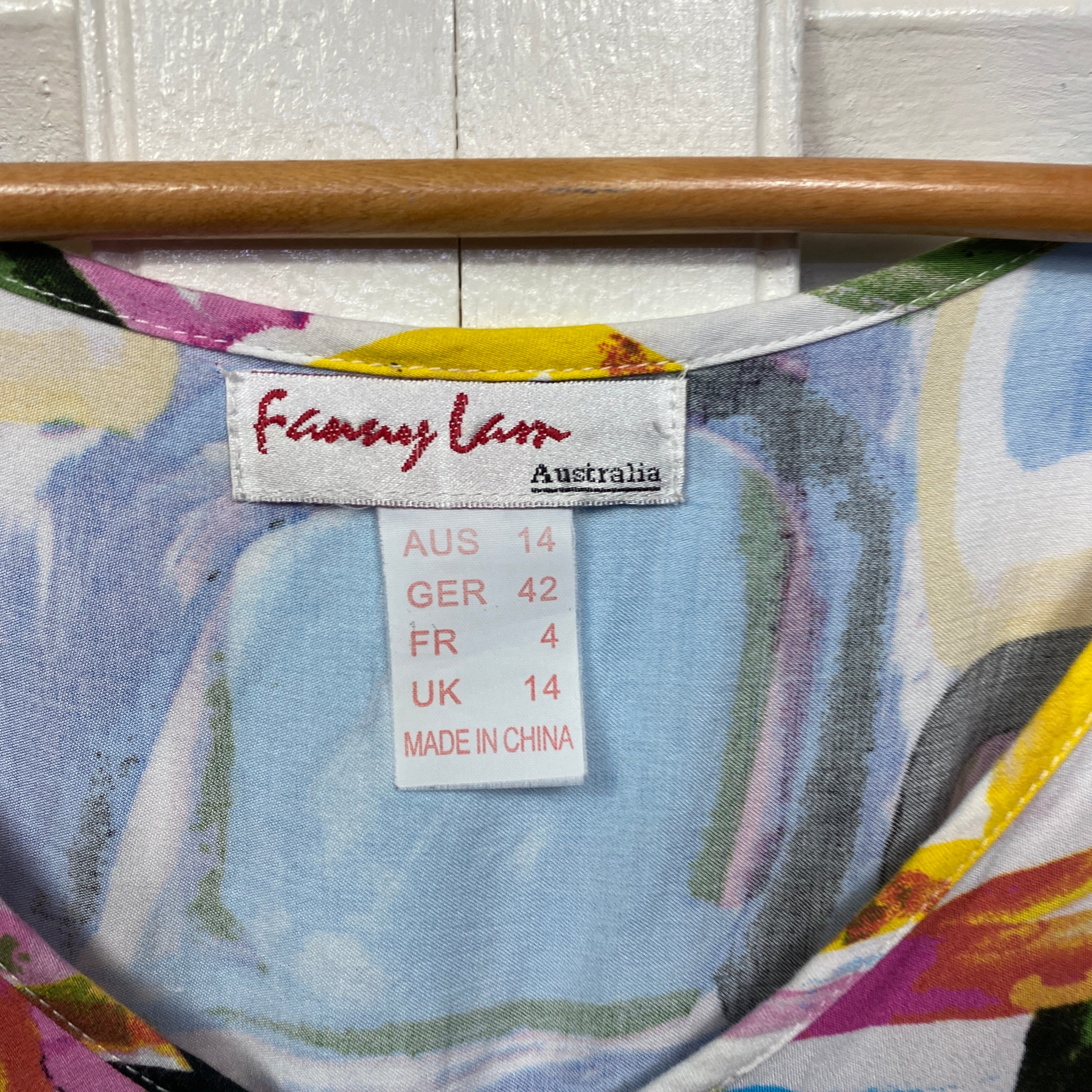 Ferny Lan Dress Size 14 Short Sleeve Multicoloured Rayon Cotton - Image 5