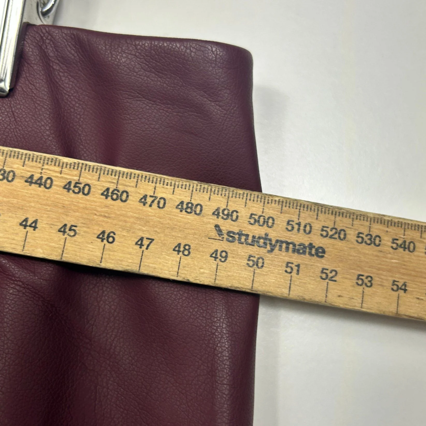 City Chic Faux Leather PVC Flared Pants Trousers Size 22 Burgundy - Image 5