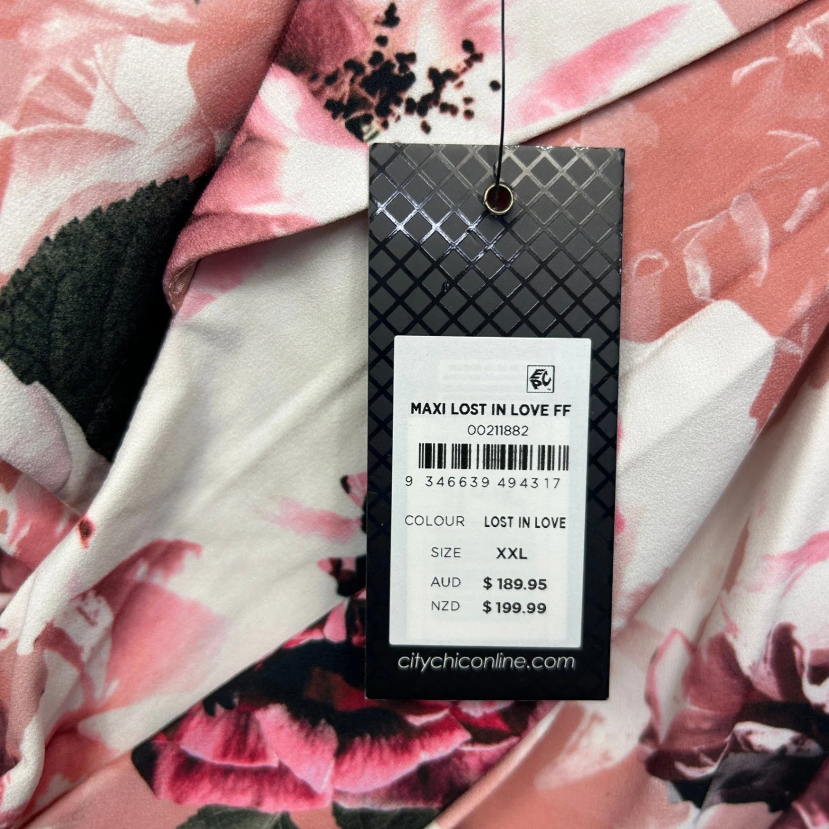 City Chic Maxi Dress Size XXL 22 24 Pink Floral Floral Off Shoulder Cocktail Party - Image 4