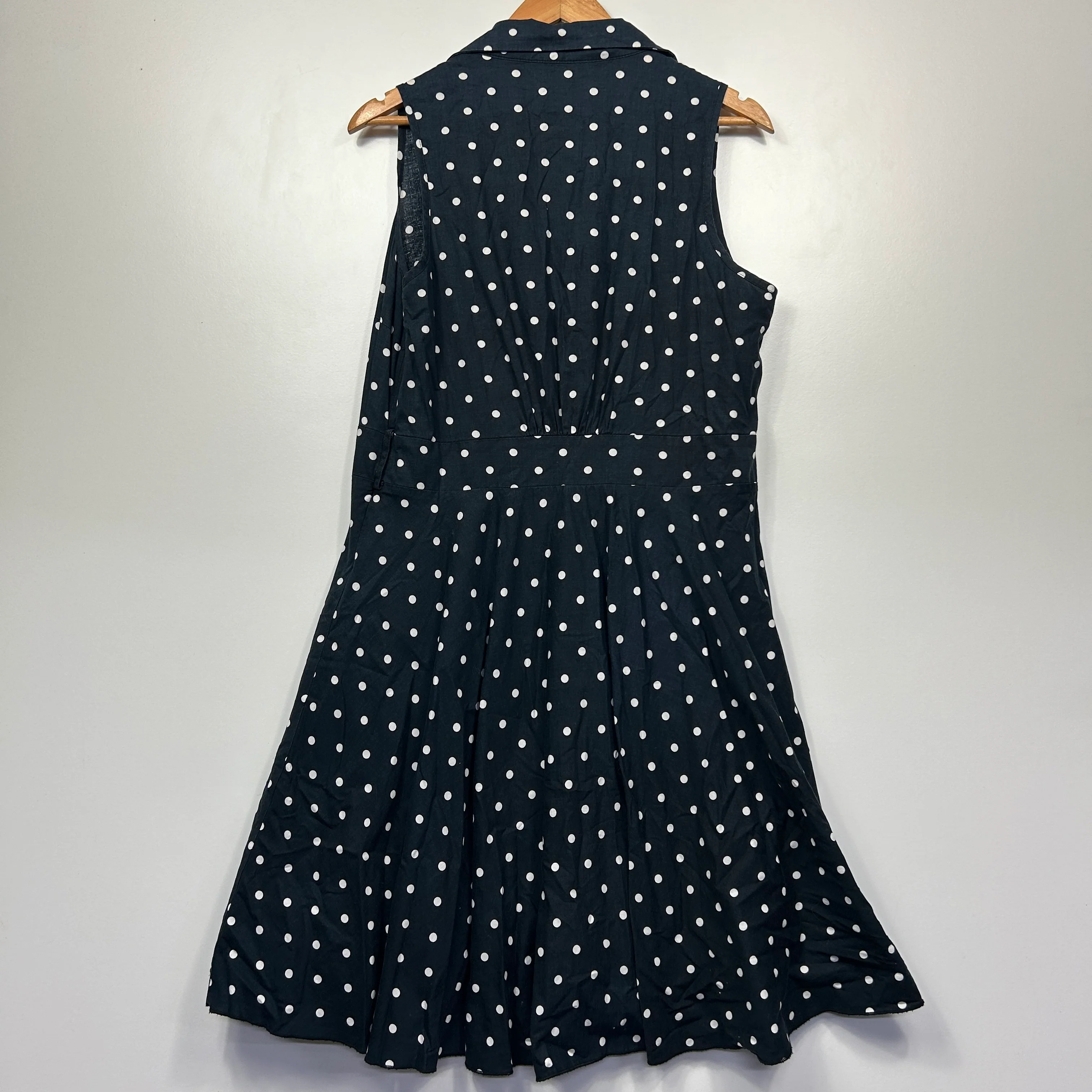 City Chic Navy Polka Dot Dress - Size 14/XS - Image 6