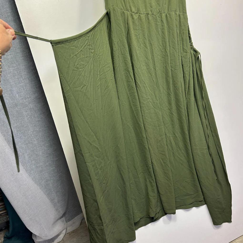 City Chic Olive Green Maxi Wrap Dress - Size 20/L - Image 2