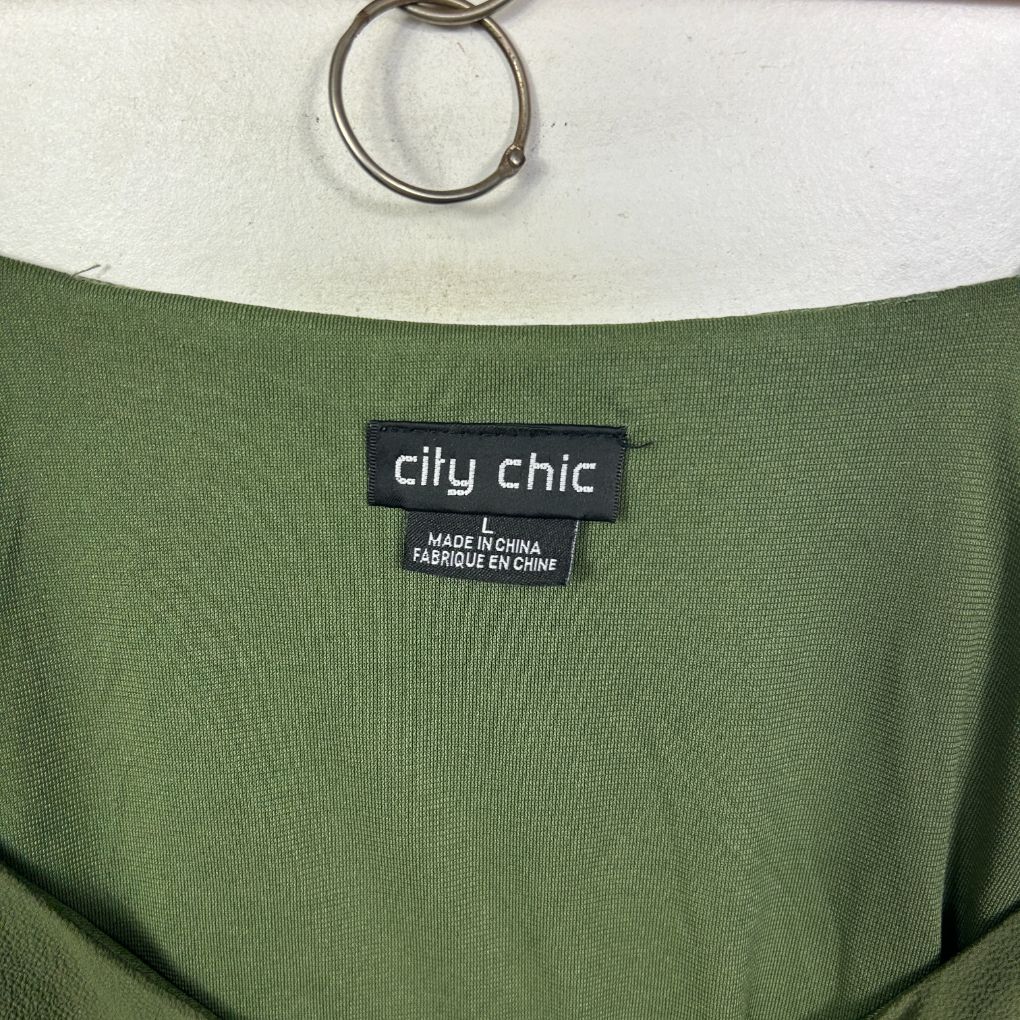 City Chic Olive Green Maxi Wrap Dress - Size 20/L - Image 6