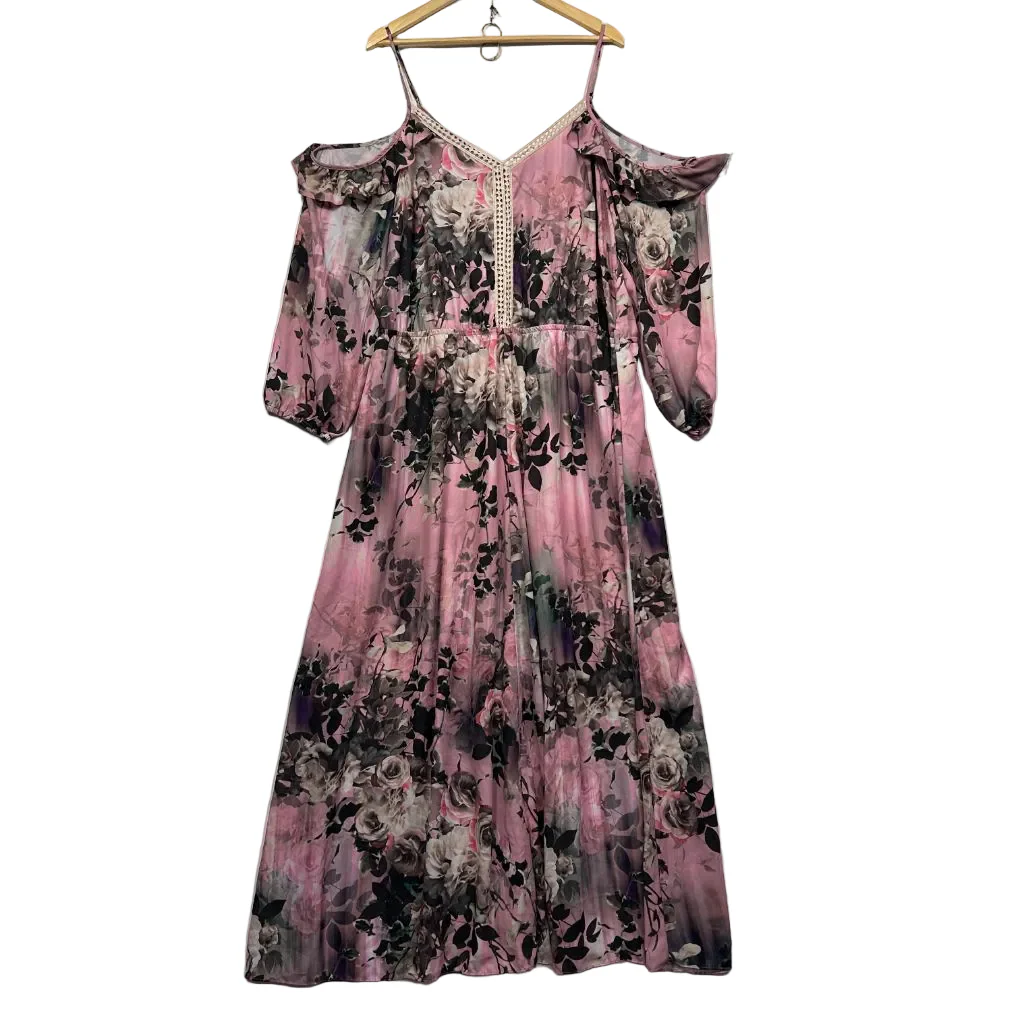 City Chic Pink Floral Cocktail Dress - Size 22/XL - Image 2