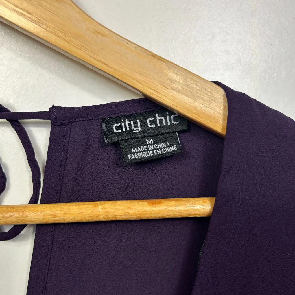 City Chic Purple Hi Low Cocktail Dress - Size 18 - Image 3