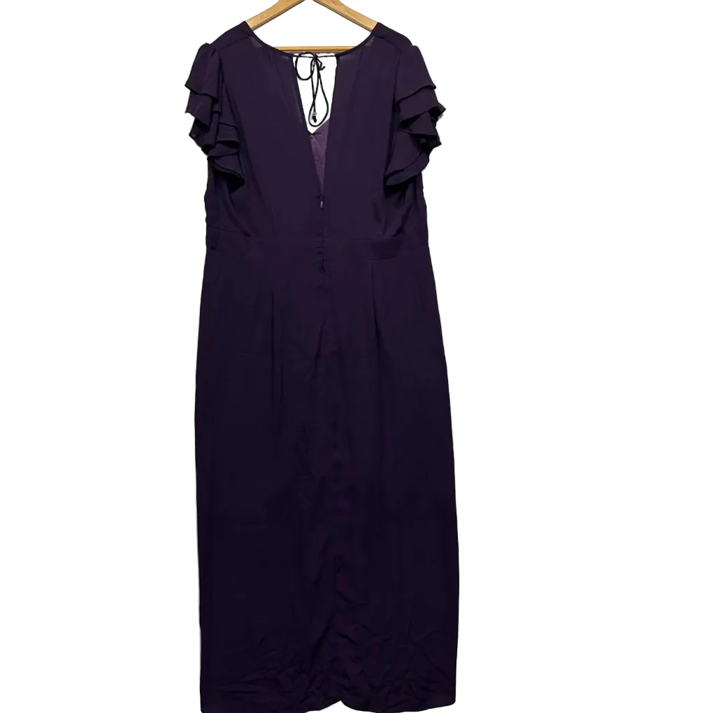 City Chic Purple Hi Low Cocktail Dress - Size 18 - Image 4