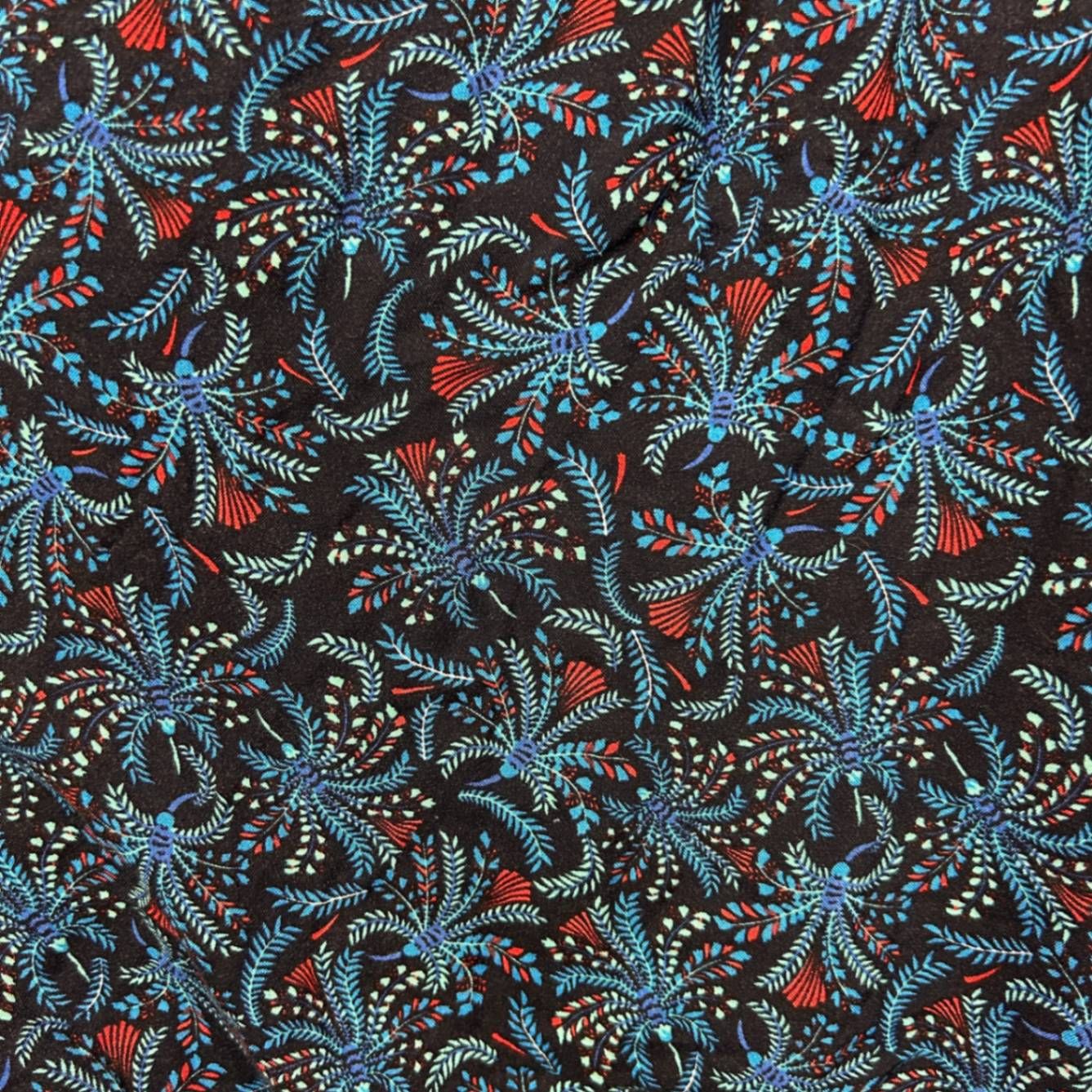 City Chic Womens Black Blue Floral Round Neck Cold Shoulder Top Blouse Size 14 - Image 3