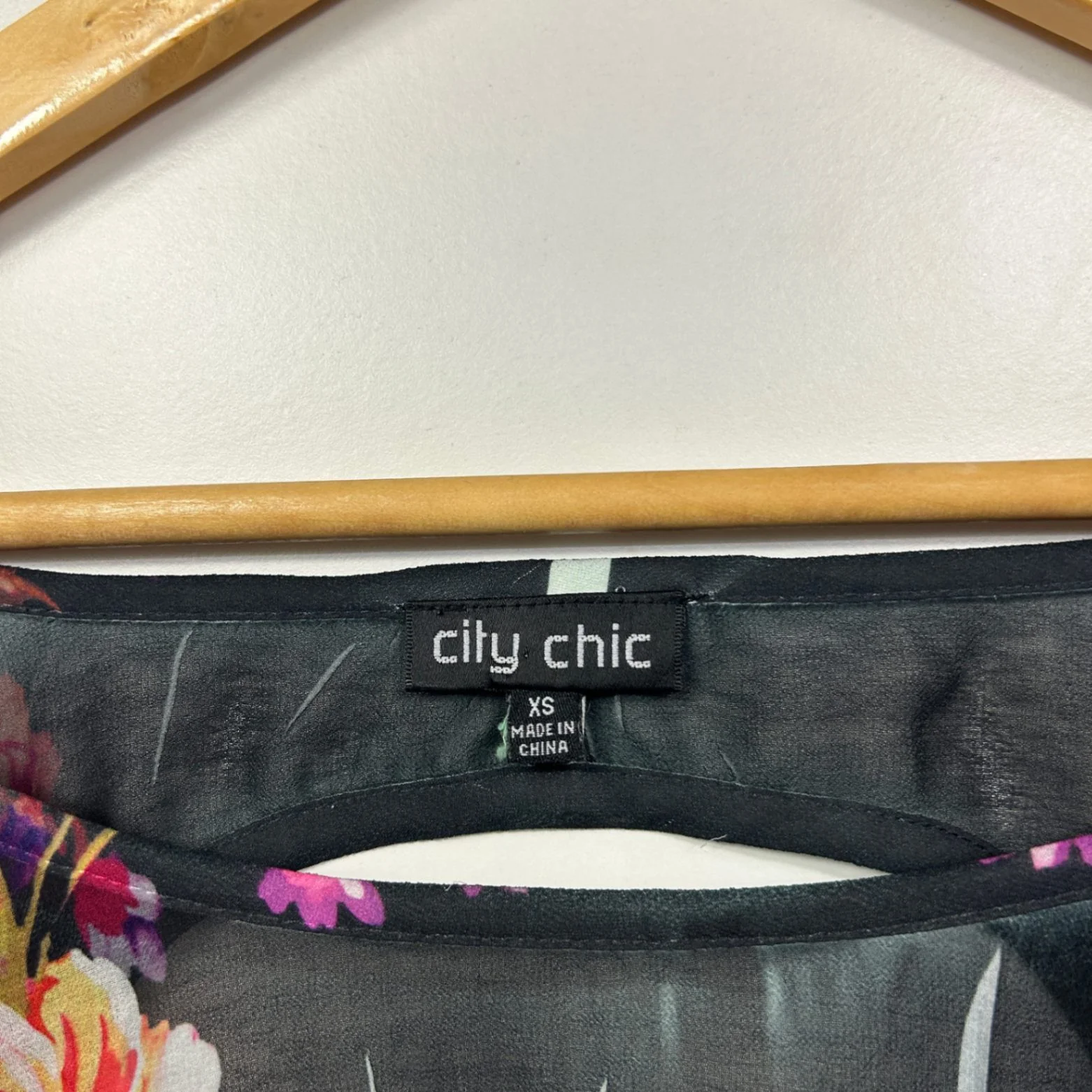 City Chic Womens Black Sheer 3/4 Sleeve Top Blouse Size 14 - Image 3