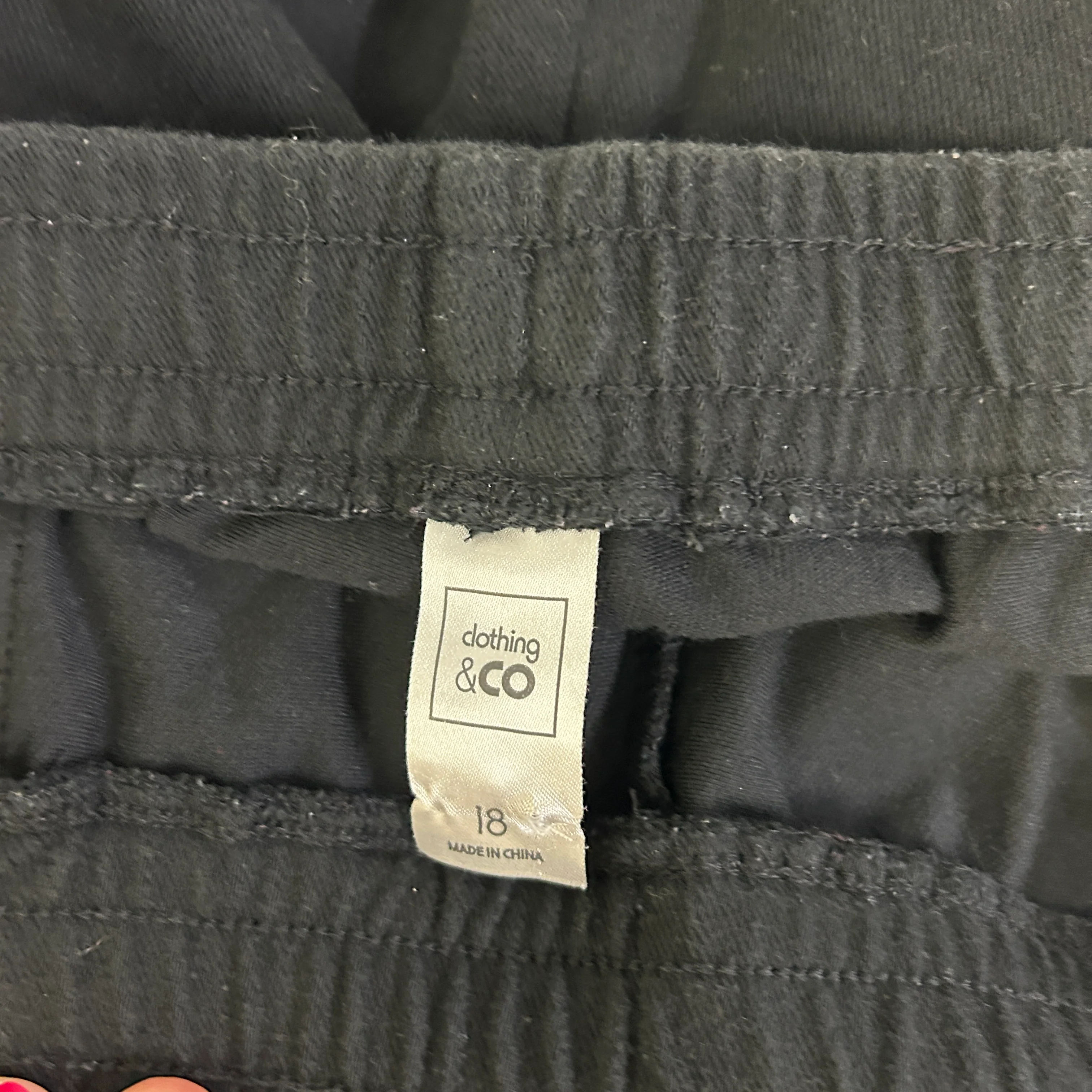 Clothing & Co Black Cotton Track Pants - Size 18 - Image 4