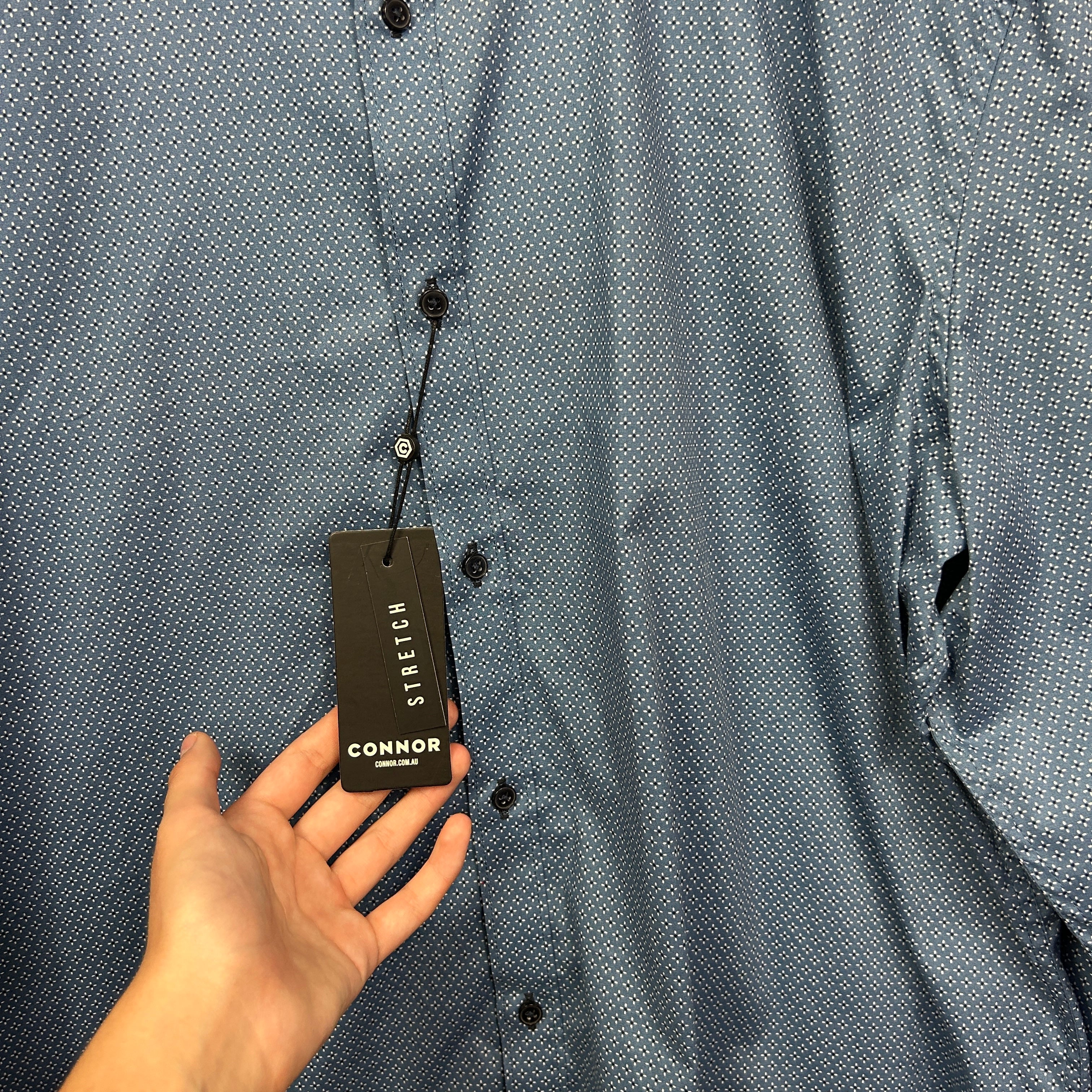 Connor Blue Cotton Shirt - Size 2XL - Image 4