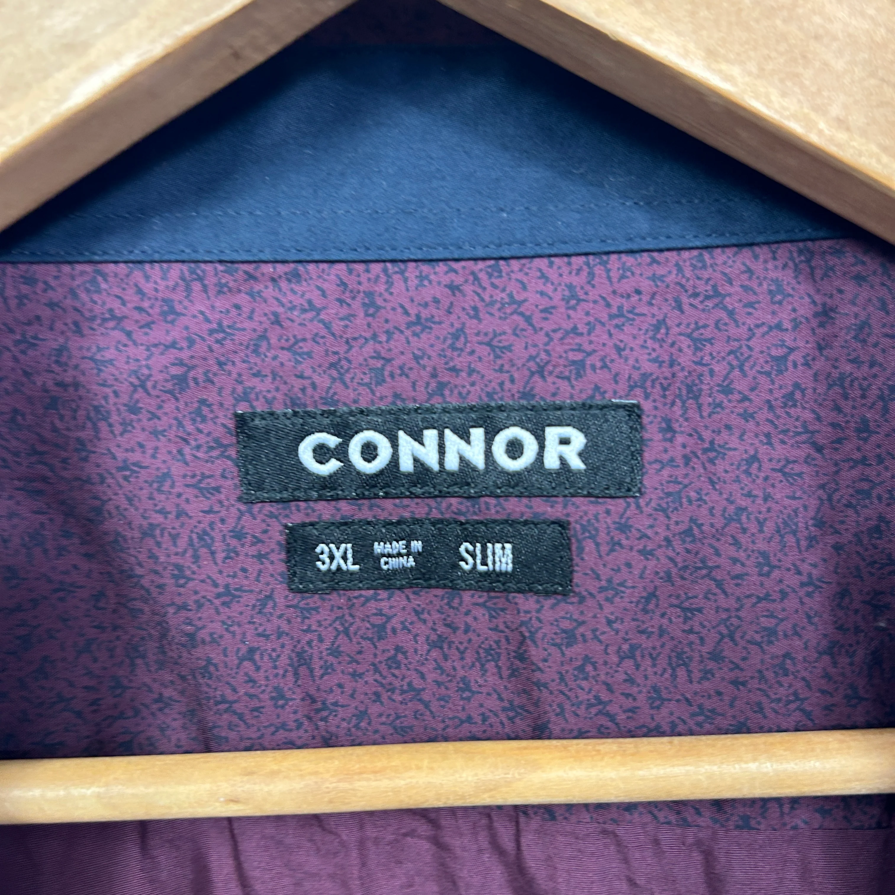 Connor Burgundy Long Sleeve Slim Fit Shirt - Size 3XL - Image 3