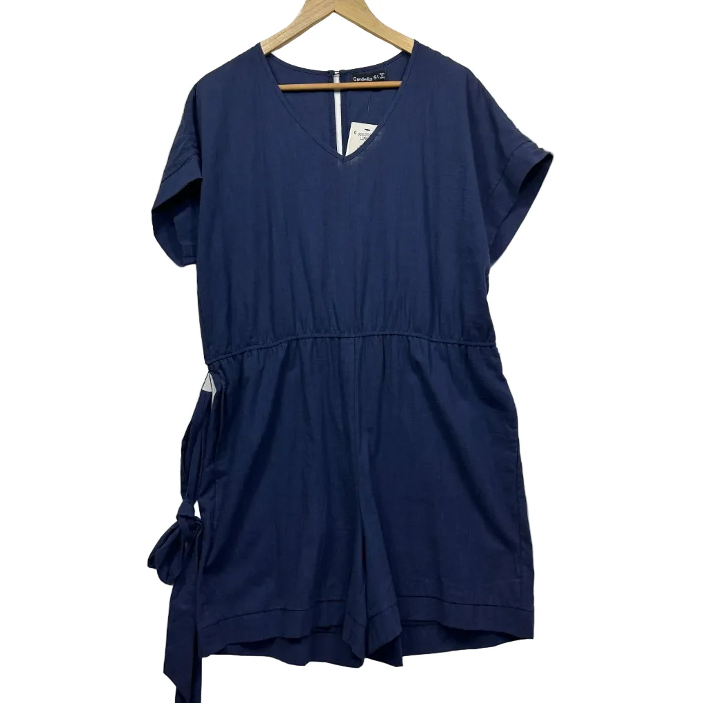 Cordelia St Navy Cotton Playsuit - Size 16 - Image 2