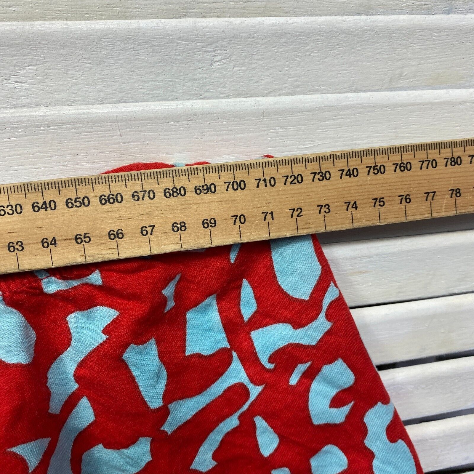 Cotton Diva Top Size XL Red Blue Off the Shoulder 100% Cotton Boho - Image 6