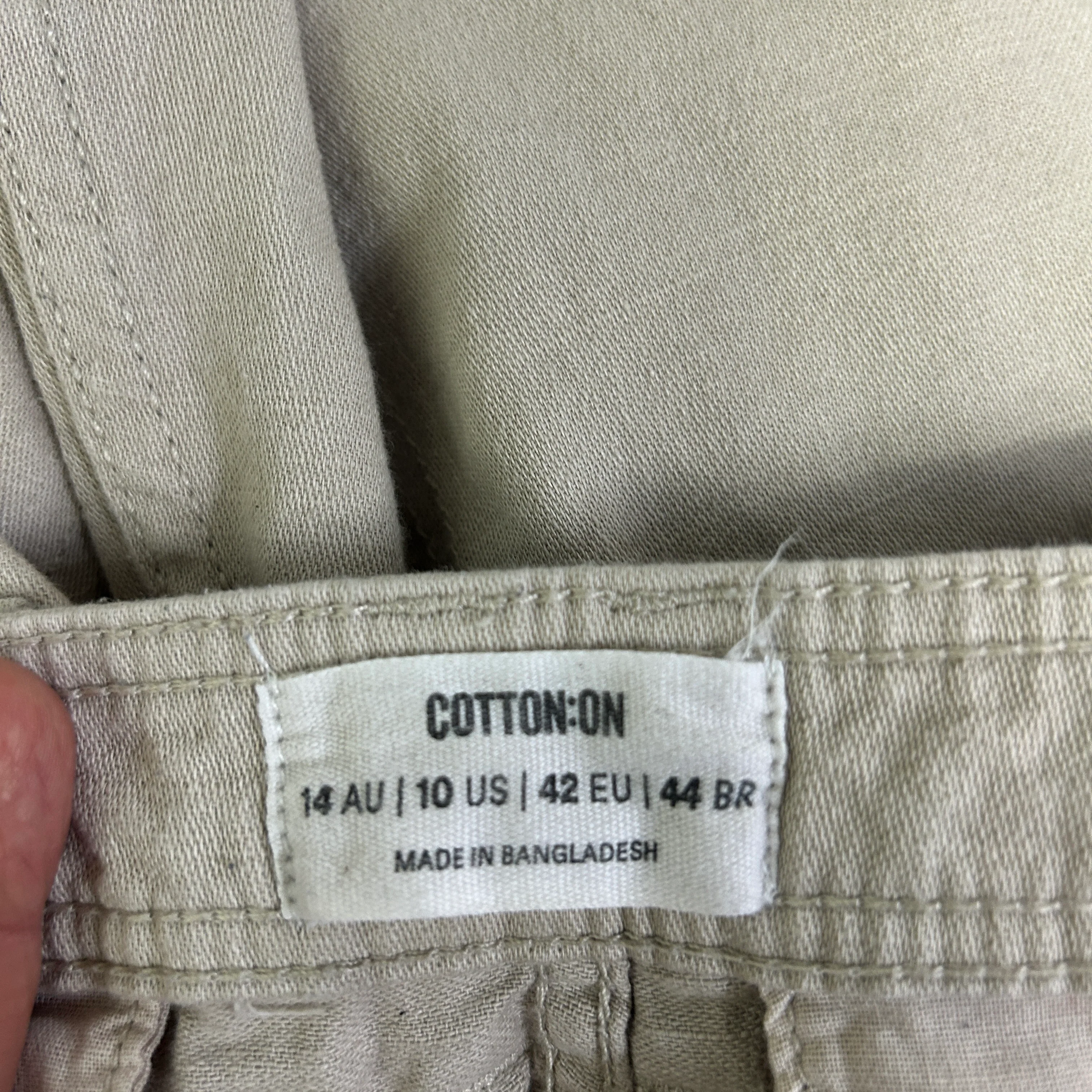 Cotton On Beige Cargo Pants - Size 14 - Image 3