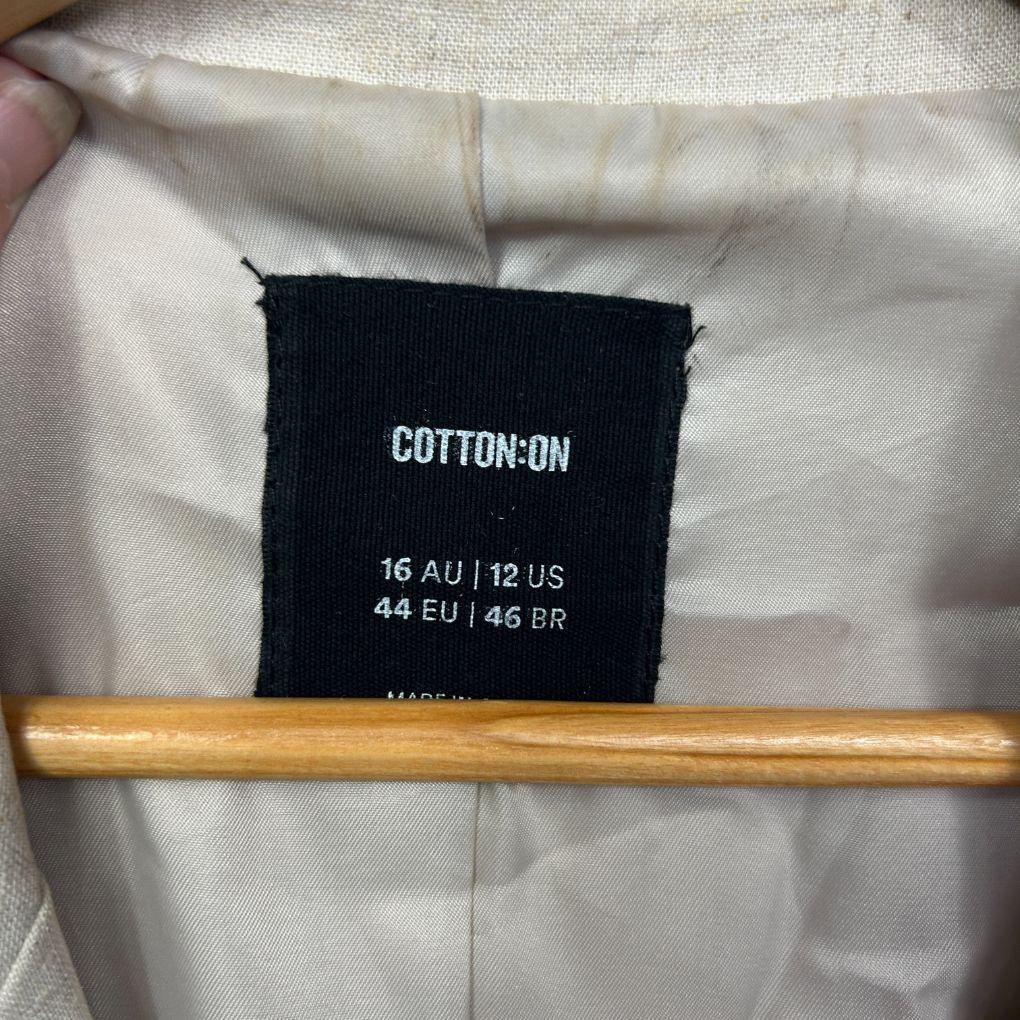 Cotton:On Beige Linen Blazer - Size 16 - Image 2