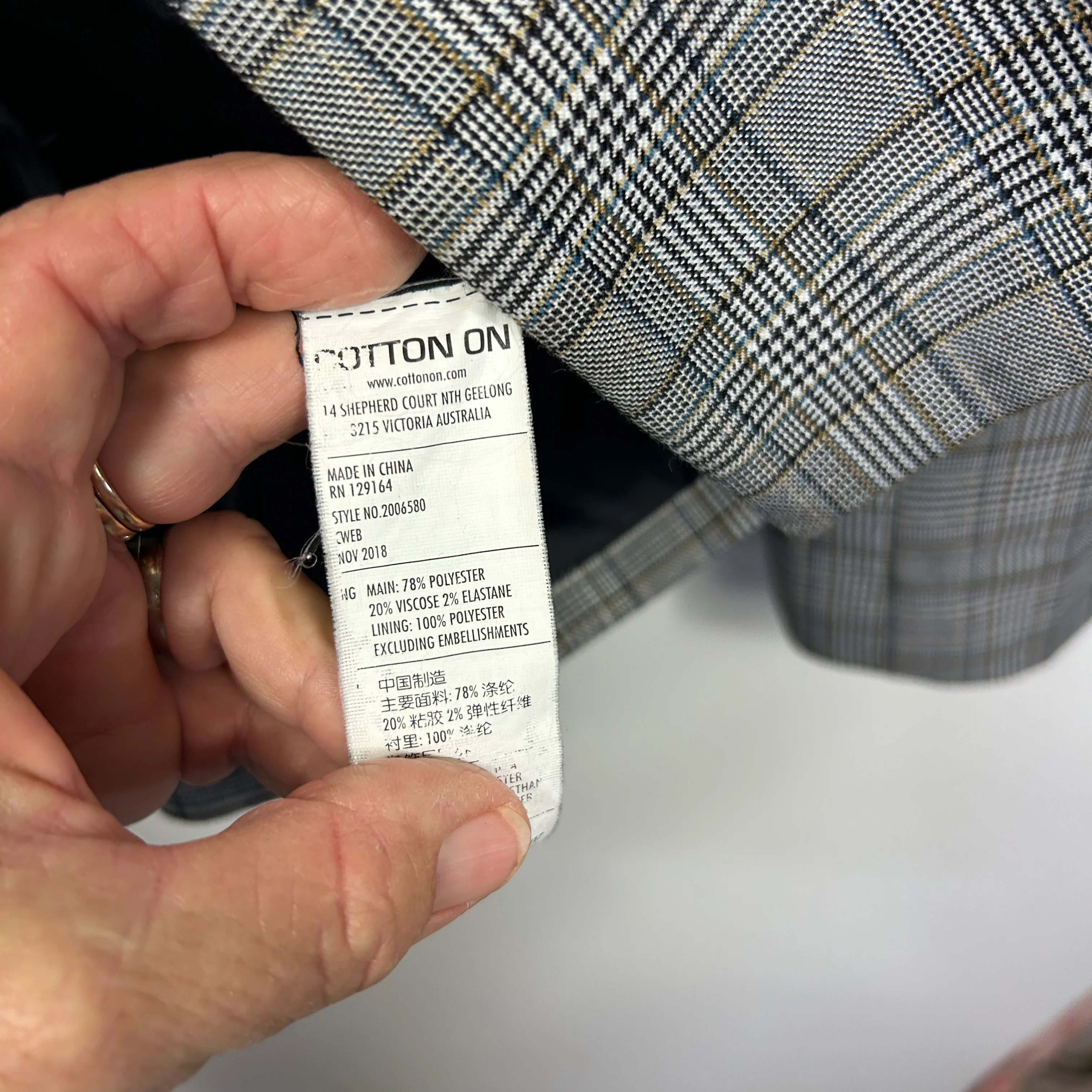 Cotton On Black and White Check Blazer - Size 14 - Image 4