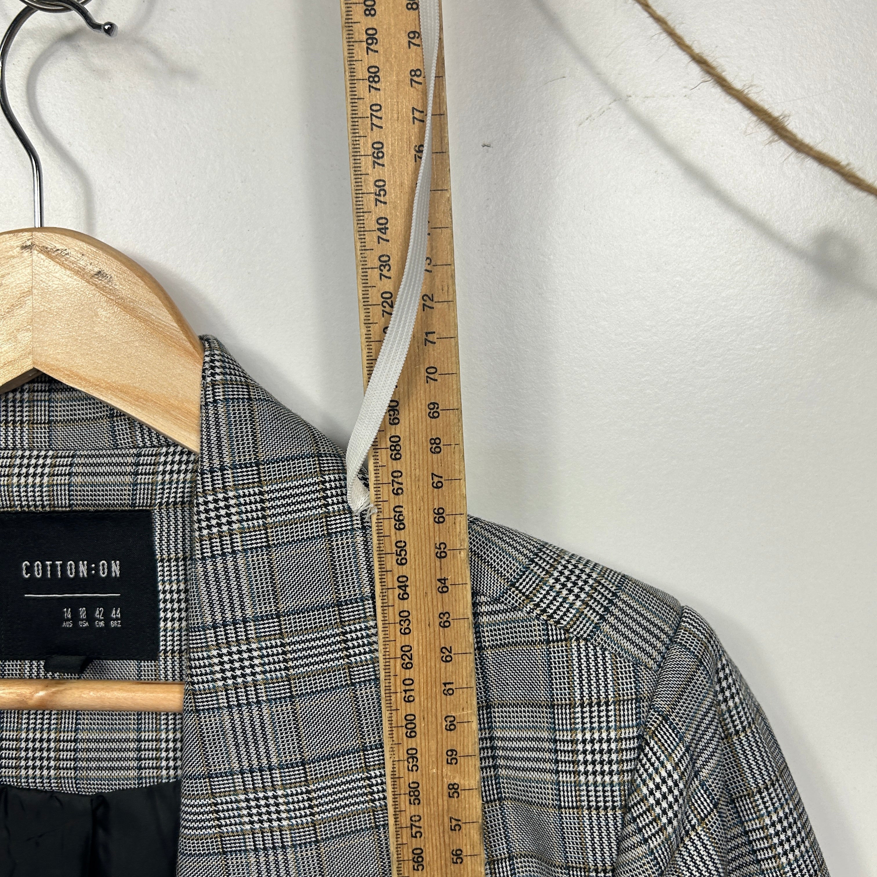 Cotton On Black and White Check Blazer - Size 14 - Image 6