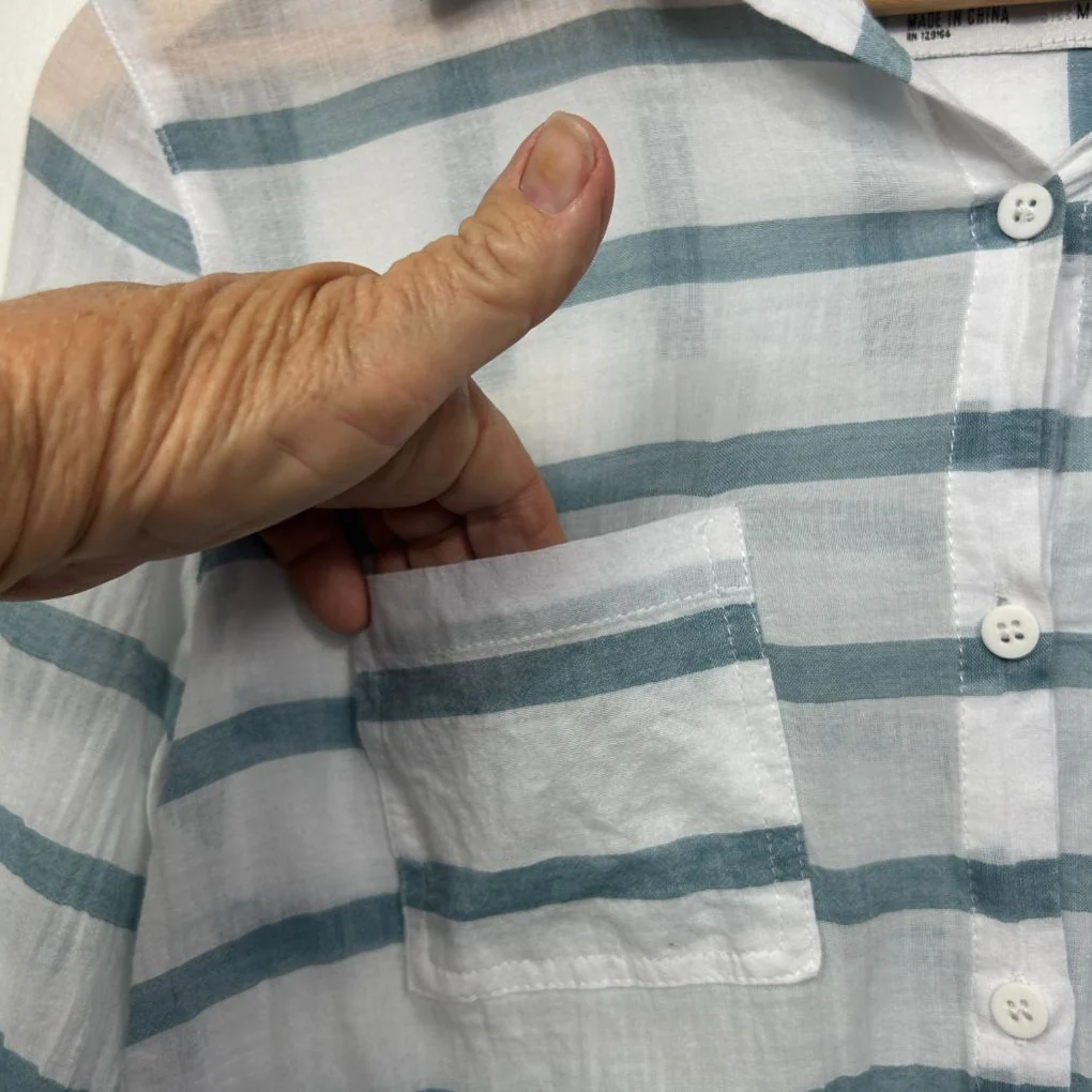 Cotton On Blue Striped Shirt - Size M - Image 2