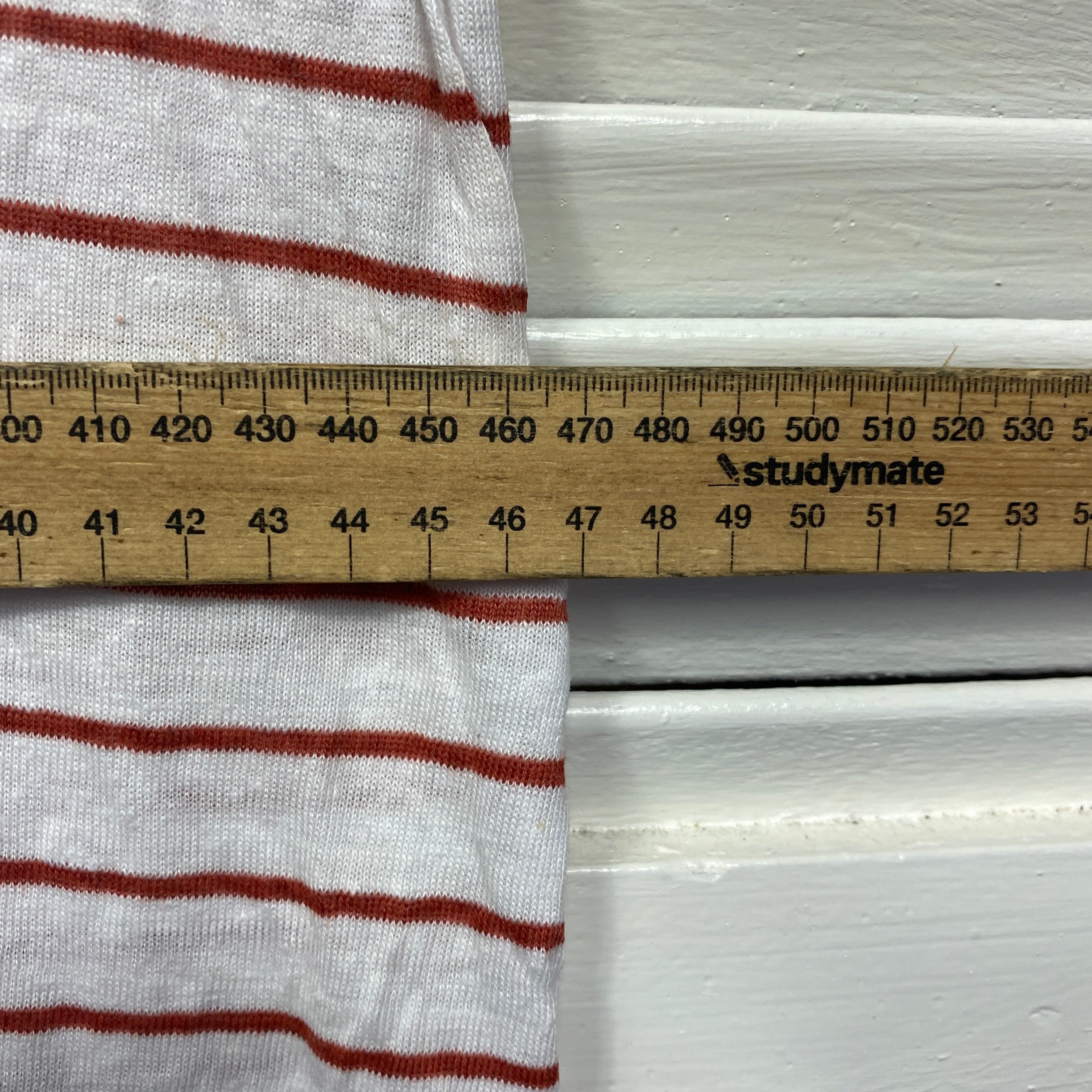 Country Road Linen Top Size 14 Large White Short Sleeve Striped - Image 7