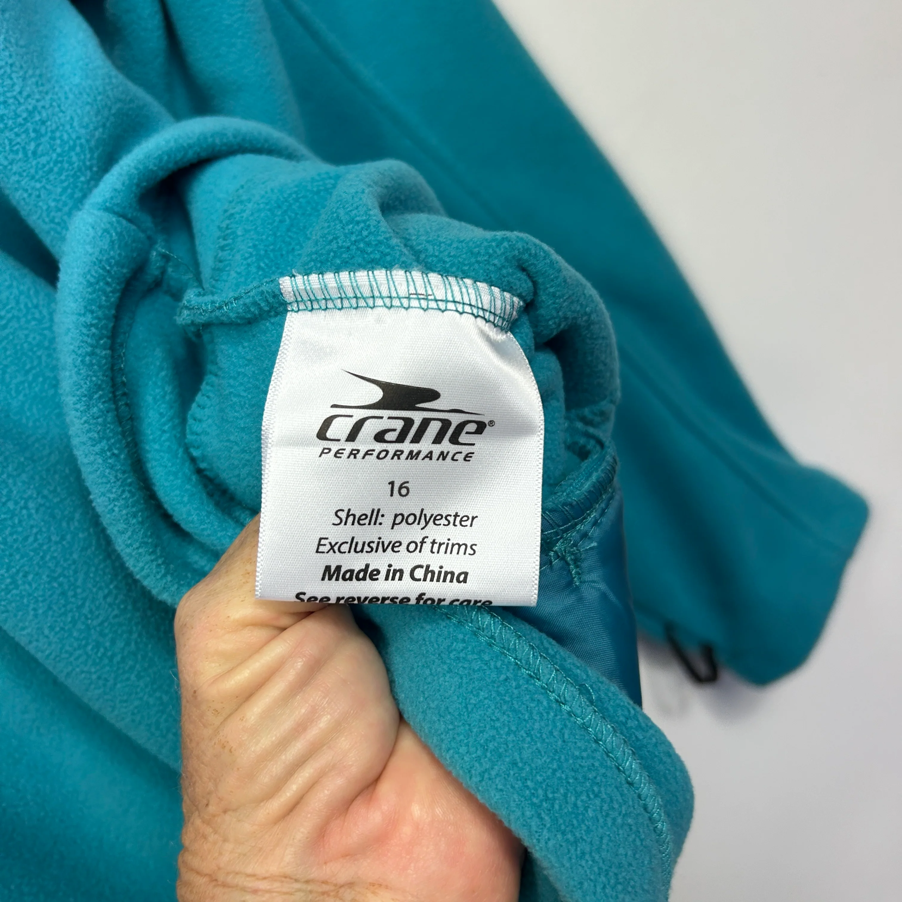 Crane Performance Teal Fleece Zip Jacket - Size 16 - Image 4
