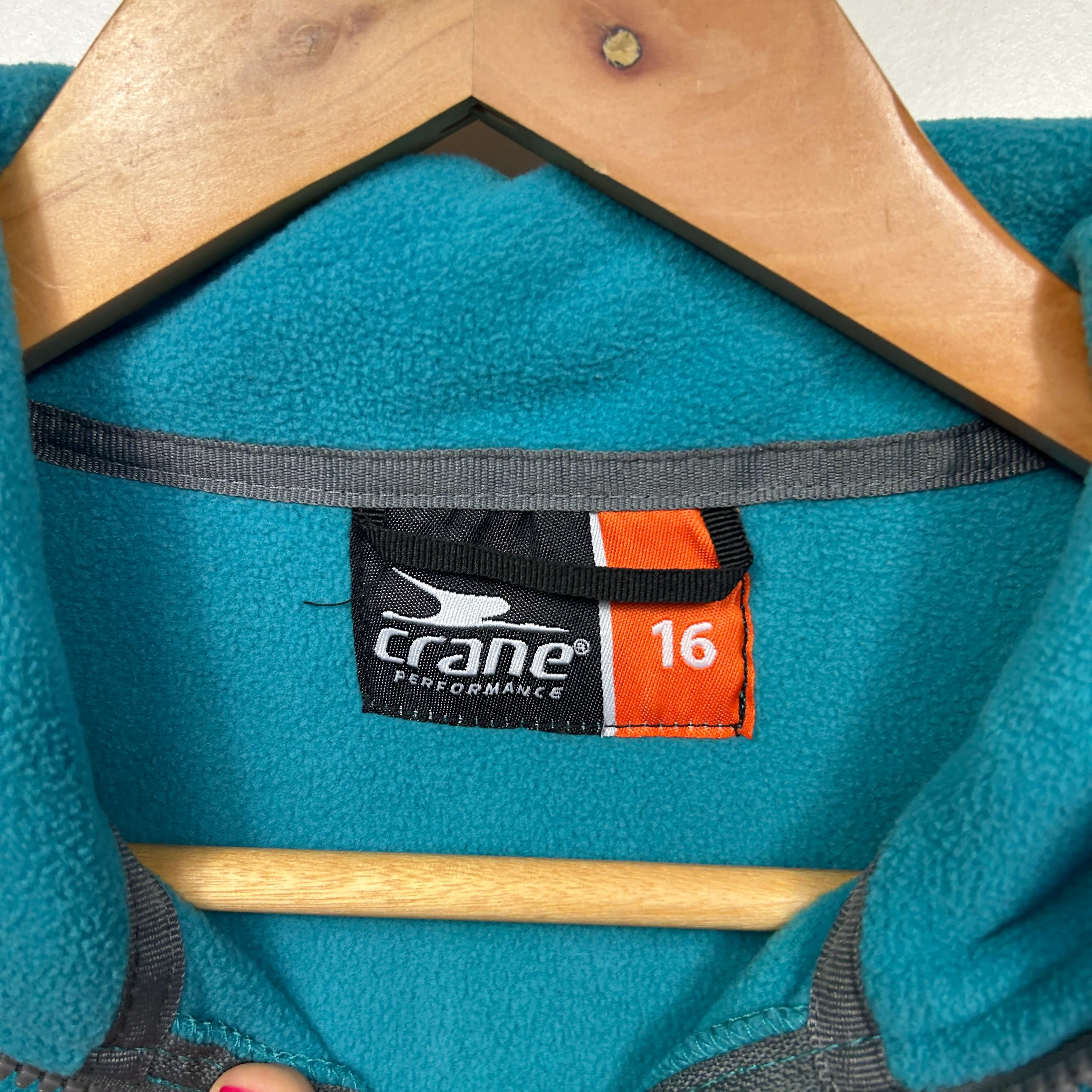 Crane Performance Teal Fleece Zip Jacket - Size 16 - Image 5