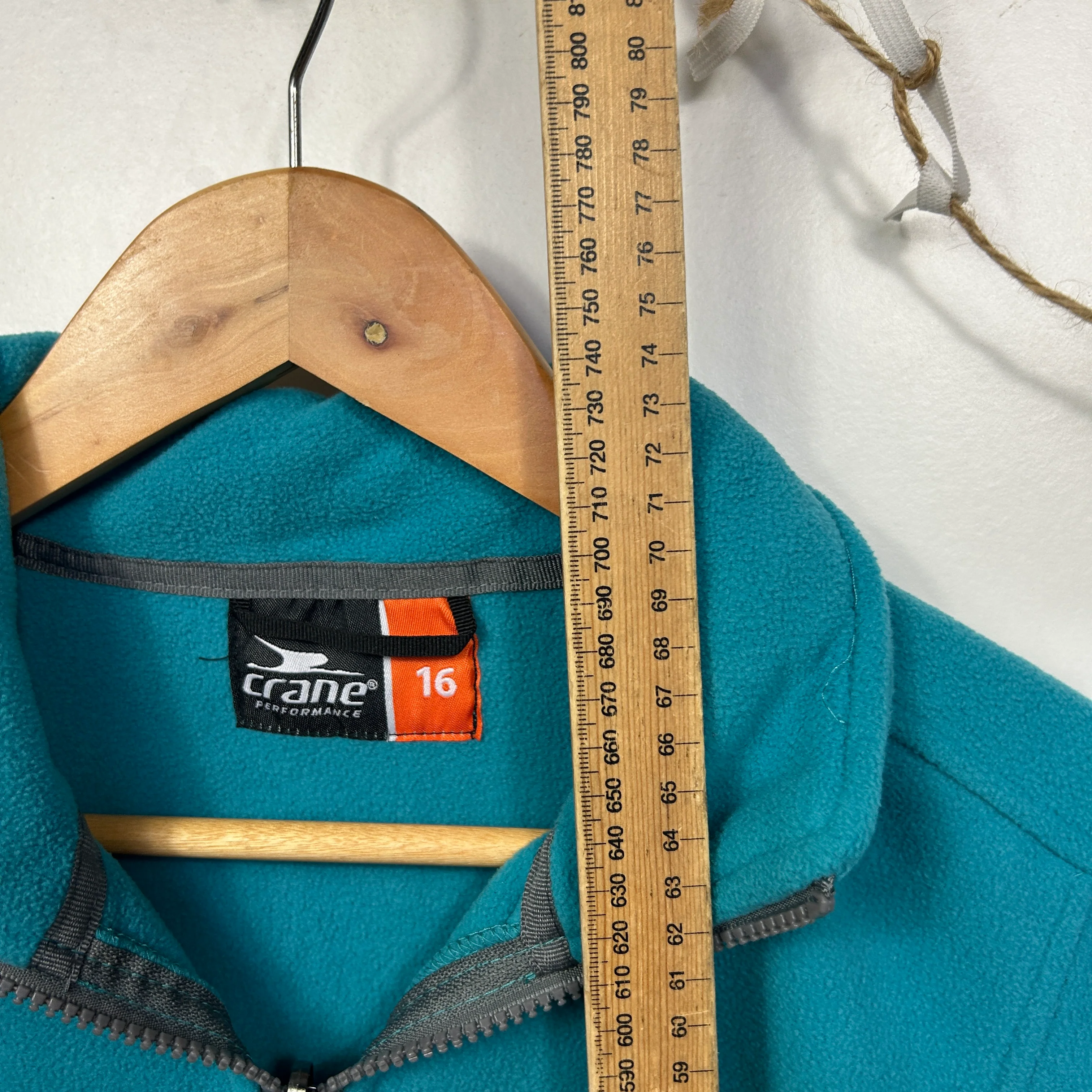 Crane Performance Teal Fleece Zip Jacket - Size 16 - Image 6