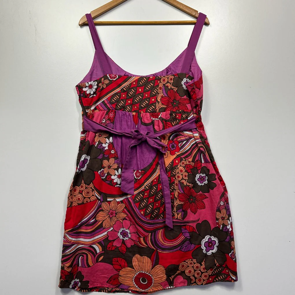 Crossroads Multicoloured Cotton Print Mini Dress - Size 16 - Image 2