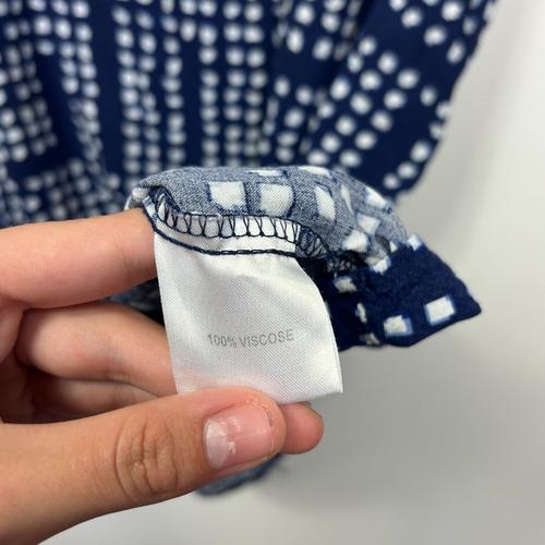 Crossroads Navy & White Geometric Print Shift Dress - Size 16 - Image 3
