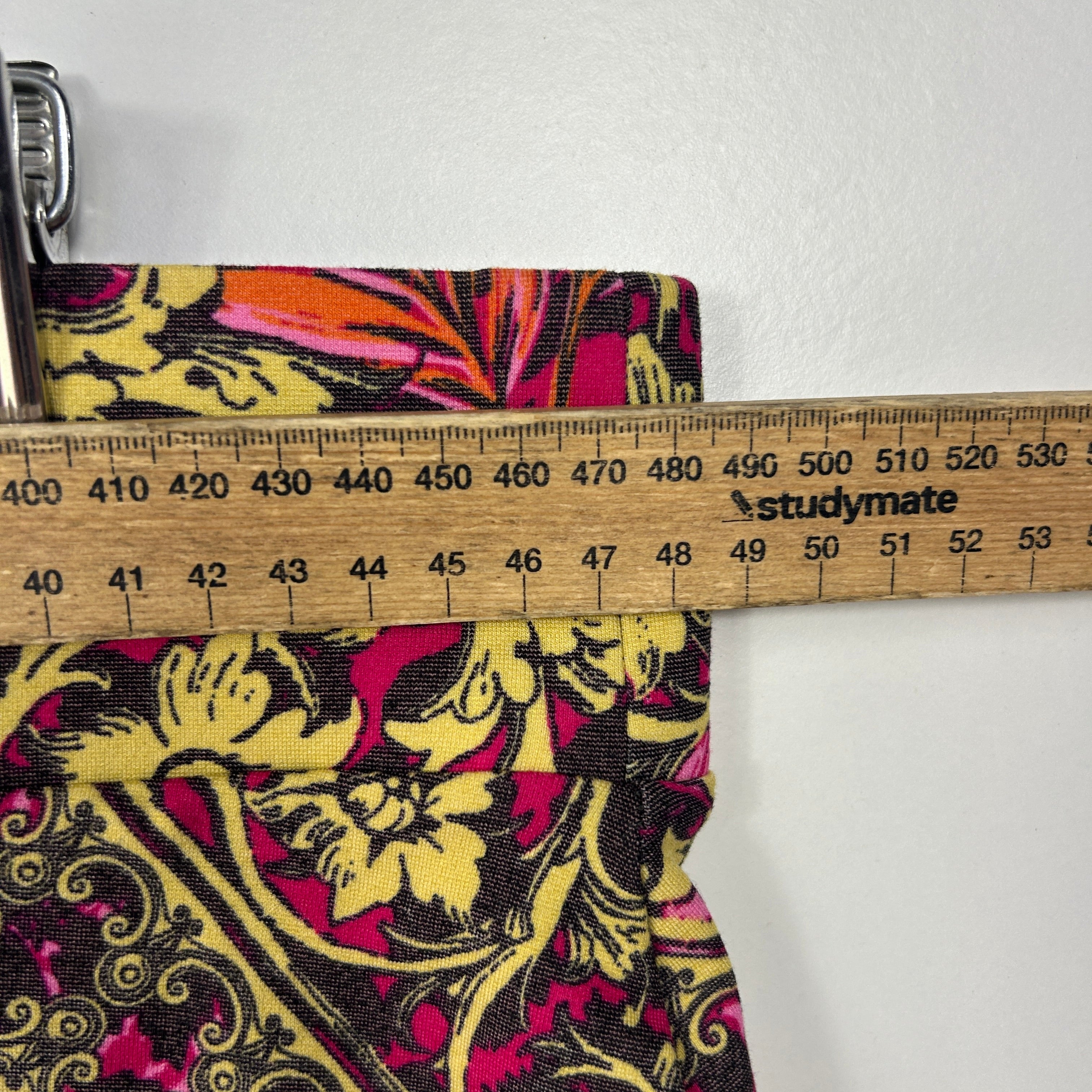 Crossroads Pink Yellow Patterned Stretch Skirt - Size XL - Image 4