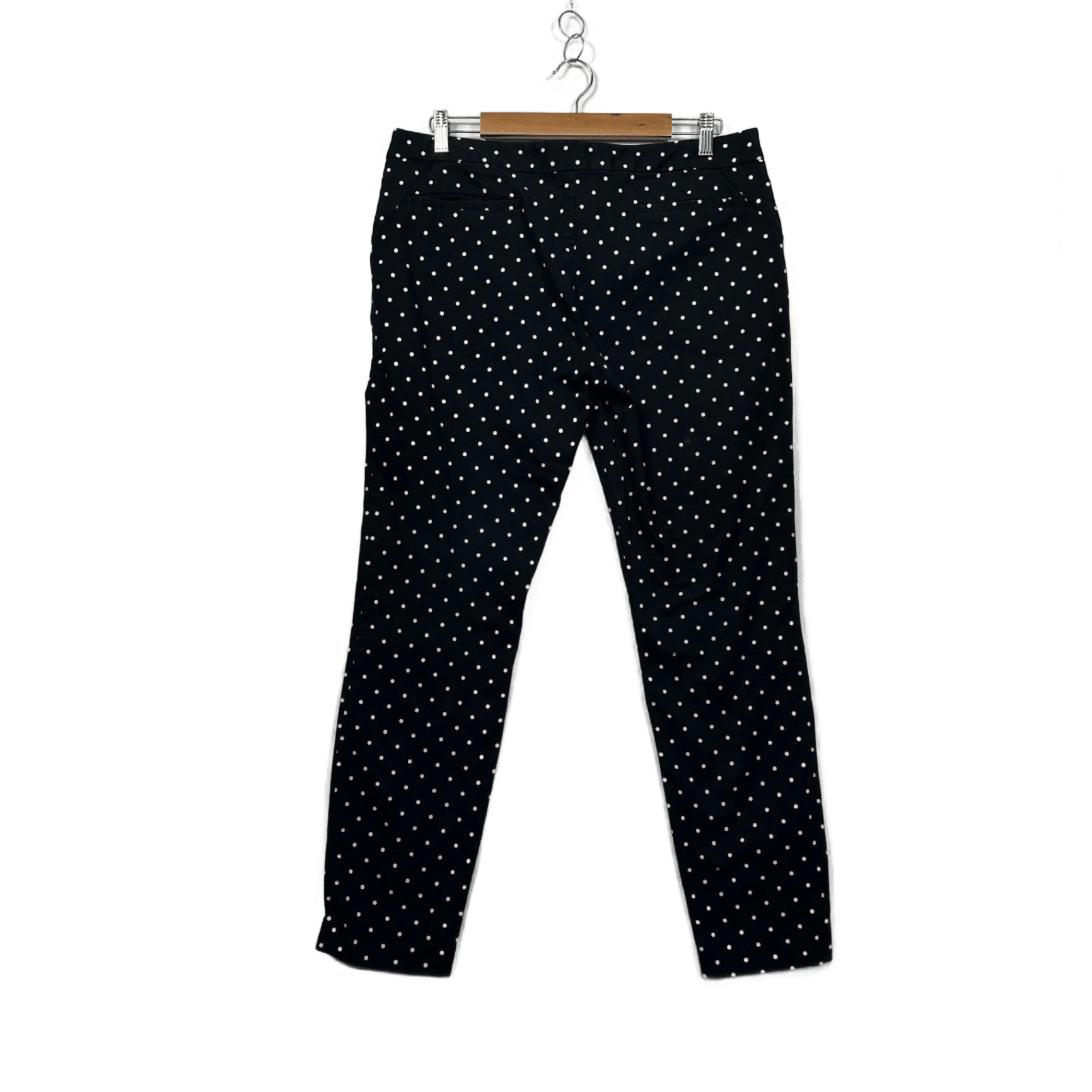 Cue Black White Polka Dots Pants Trousers Size 14 Corduroy Pockets - Image 2