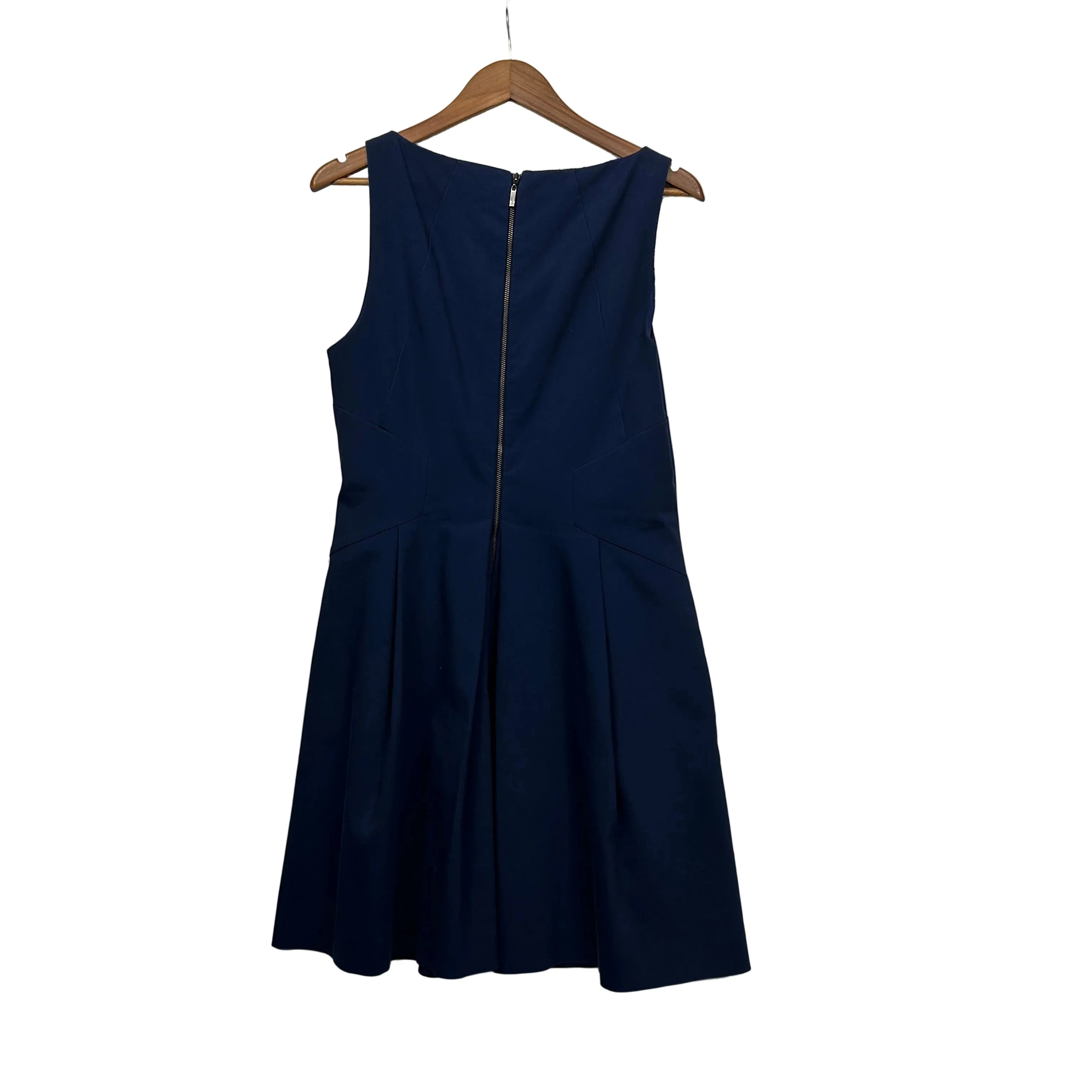 Cue Navy Blue Fit and Flare Sleevless Dress - Size 14 - Image 2