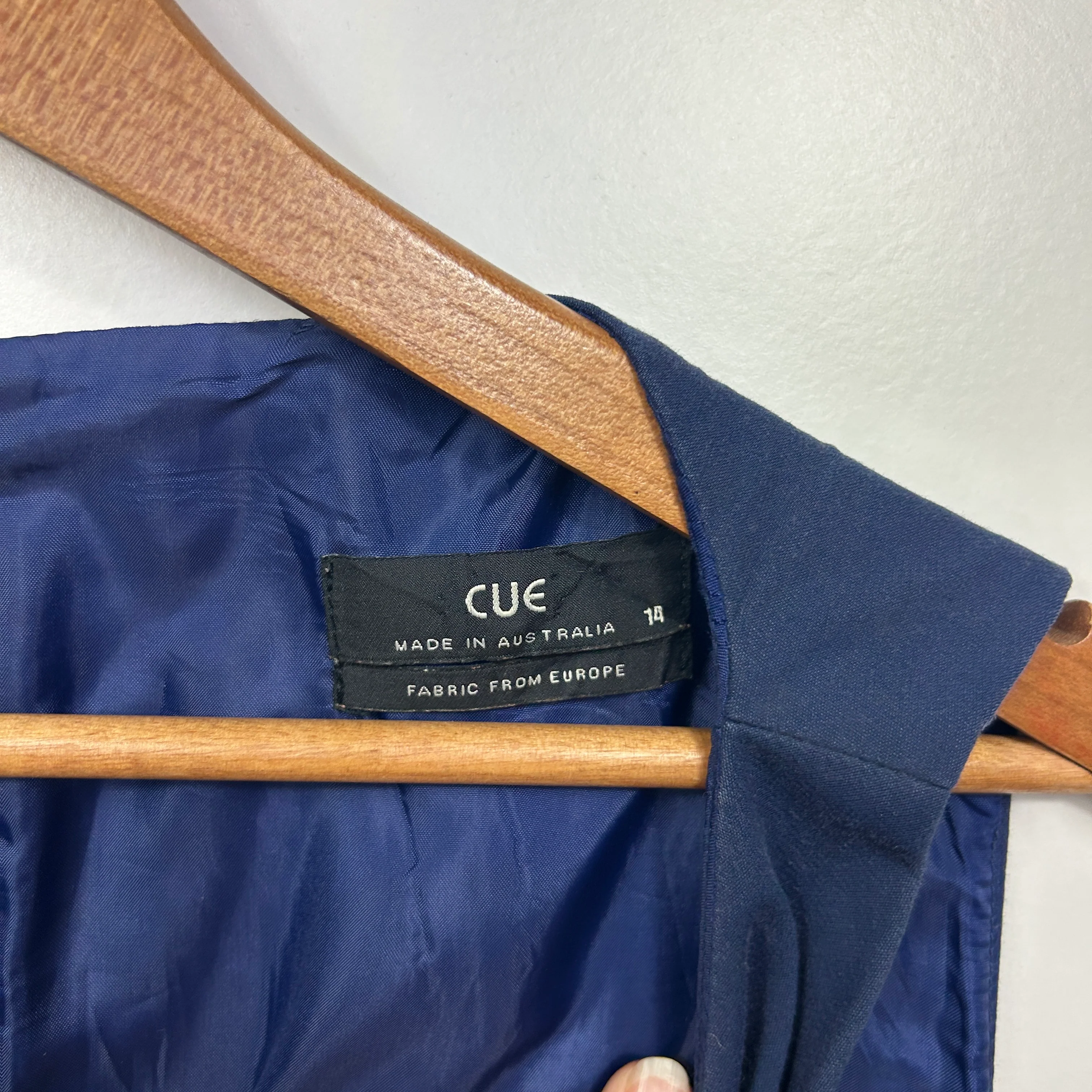 Cue Navy Blue Fit and Flare Sleevless Dress - Size 14 - Image 3