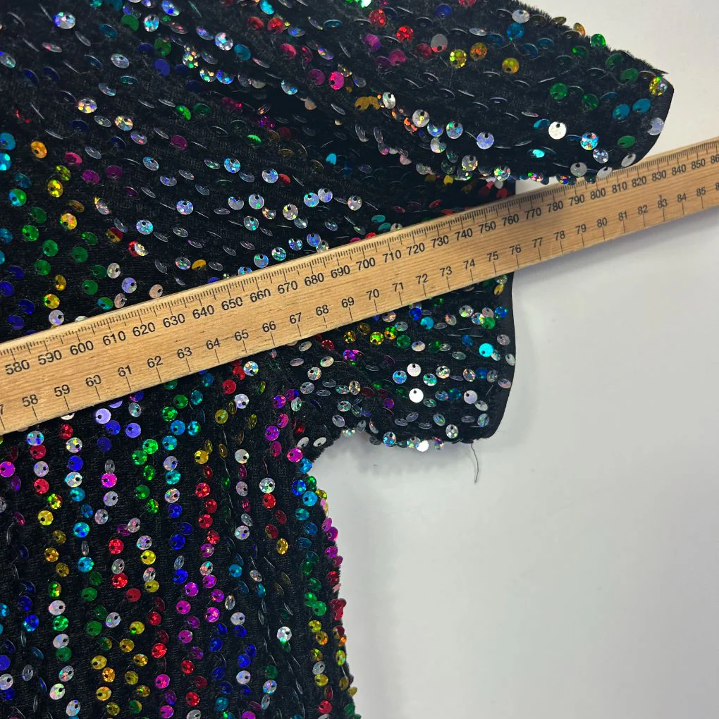 Coloured Beaded Evening Sequin Top - Size 5XL - Image 6
