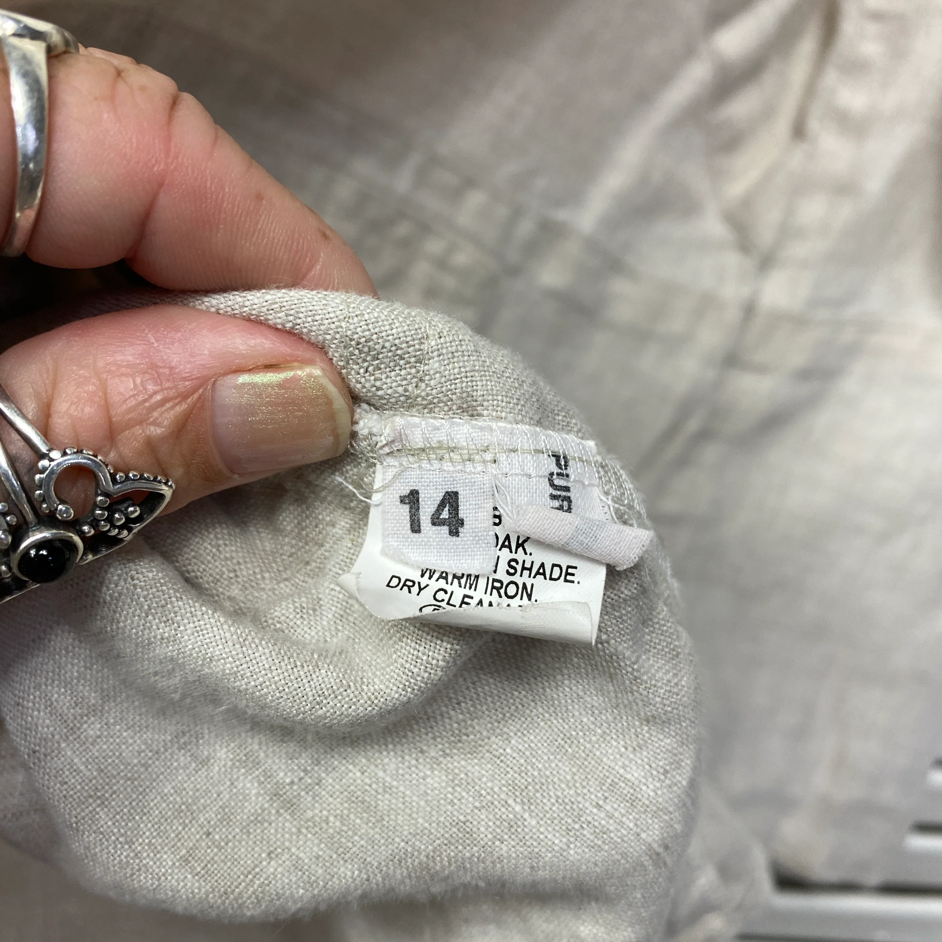 Daronne Linen Top Size 14 Biege Australian Designer - Image 5
