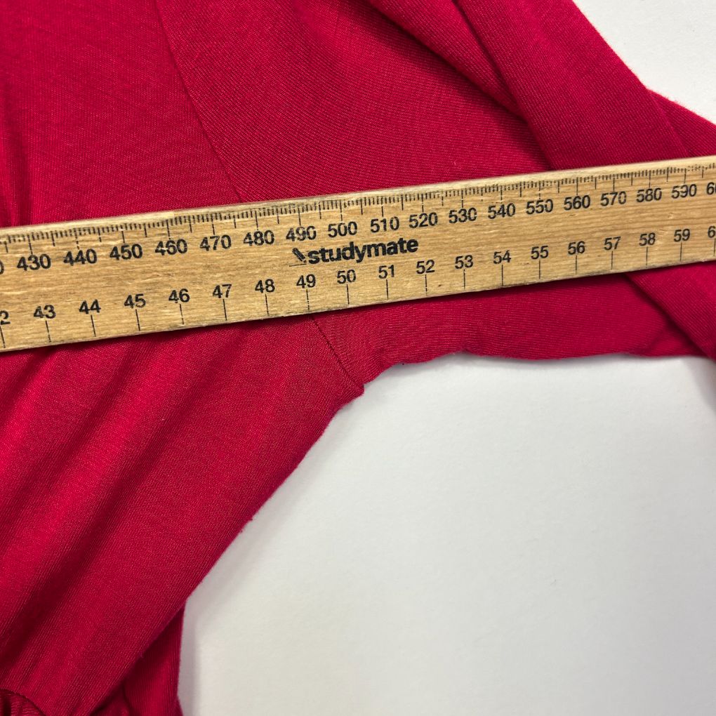 David Lawrence Red Wrap Top - Size L - Image 4