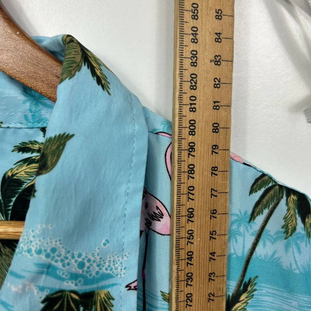 DBK Apparel Aqua Flamingo Print Mens Shirt - Size 5XL - Image 6