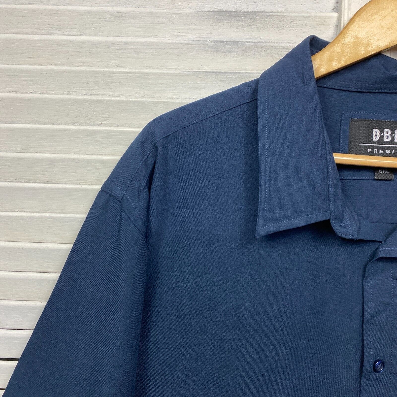 DBK Shirt Size 6XL Plus Long Sleeve Blue Button Up Big Tall Lowes - Image 3
