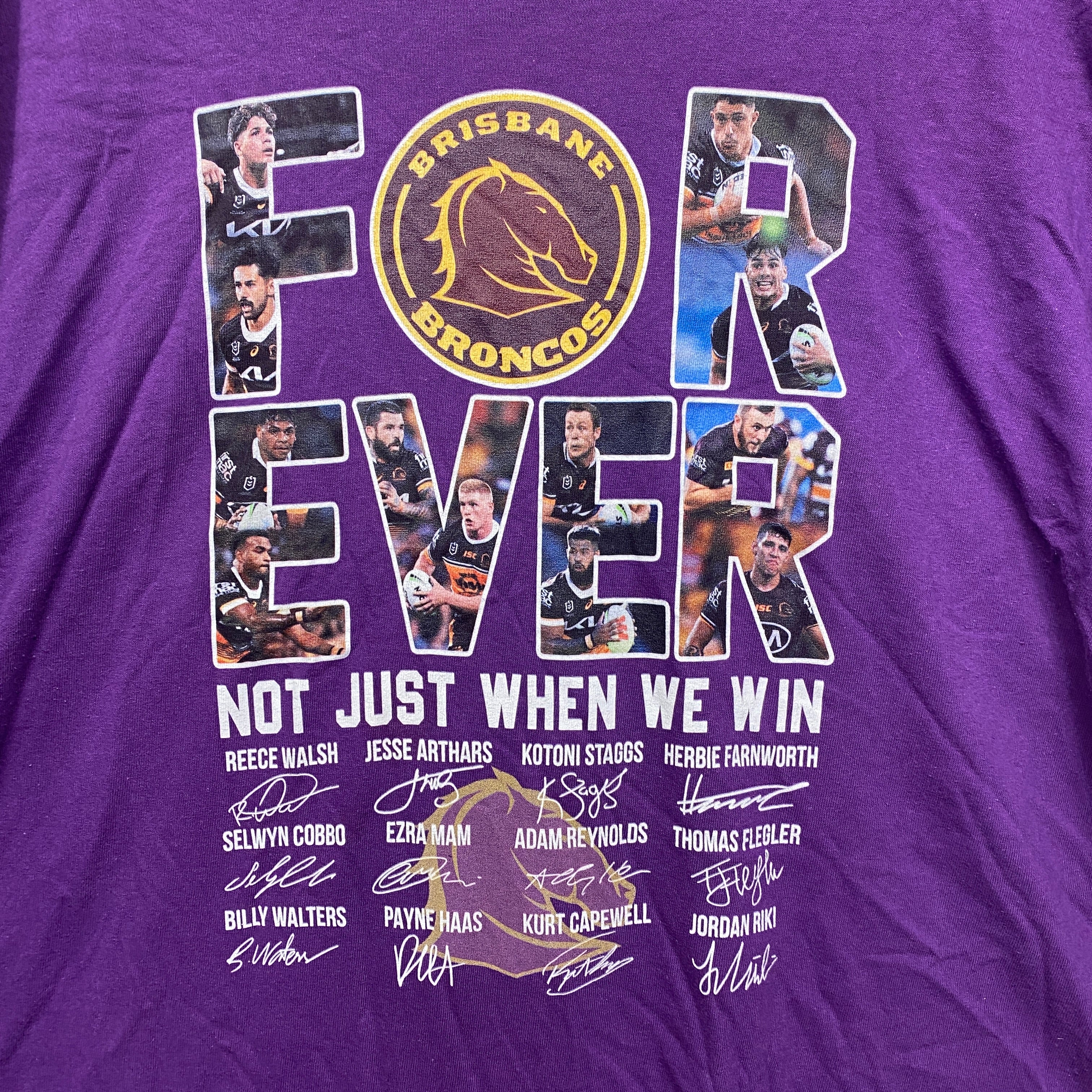 Brisbane Broncos Tshirt Mens Size 5XL Purple Short Sleeve - Image 3