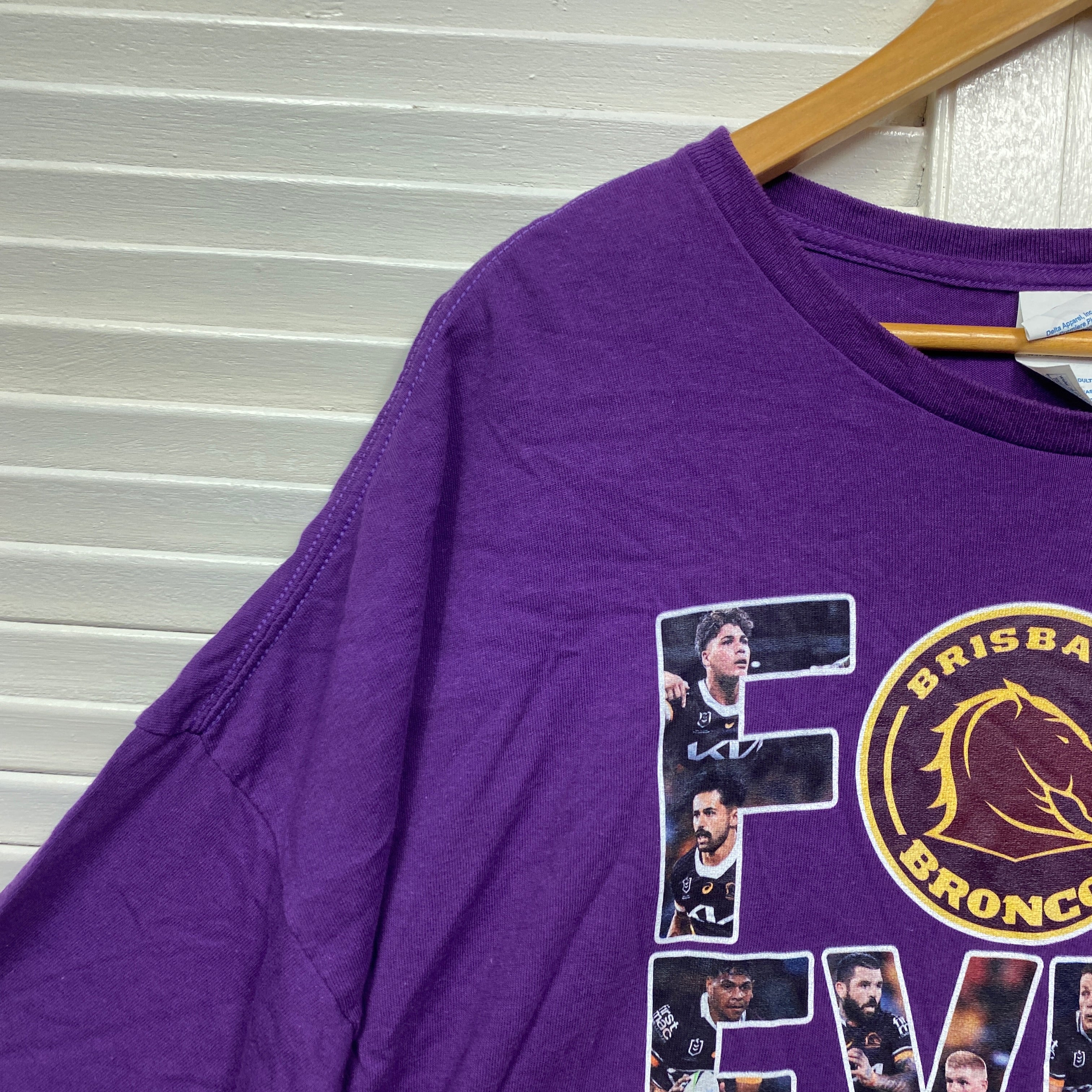 Brisbane Broncos Tshirt Mens Size 5XL Purple Short Sleeve - Image 4