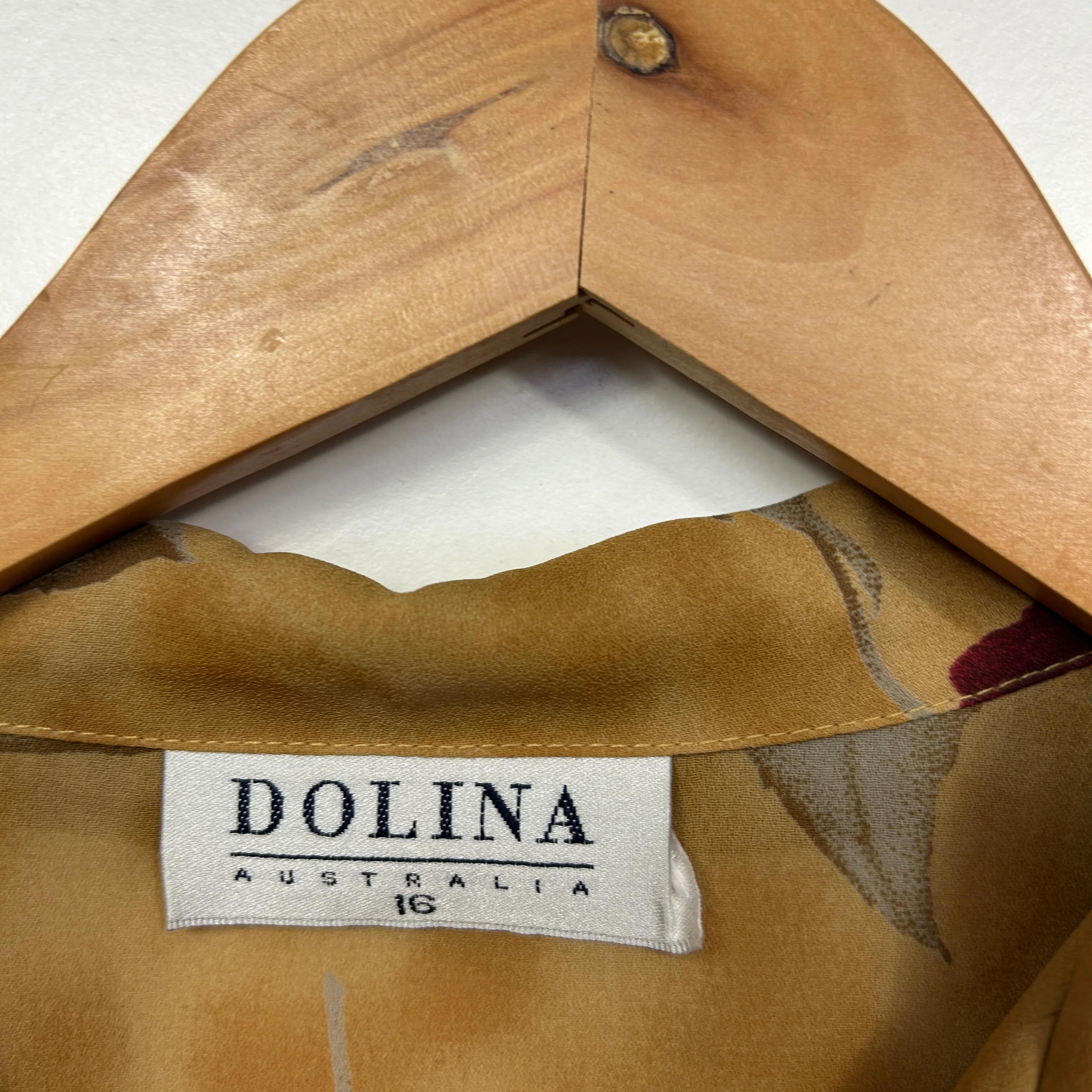 Vintage Dolina Gold Floral Shirt - Size 16 - Image 3