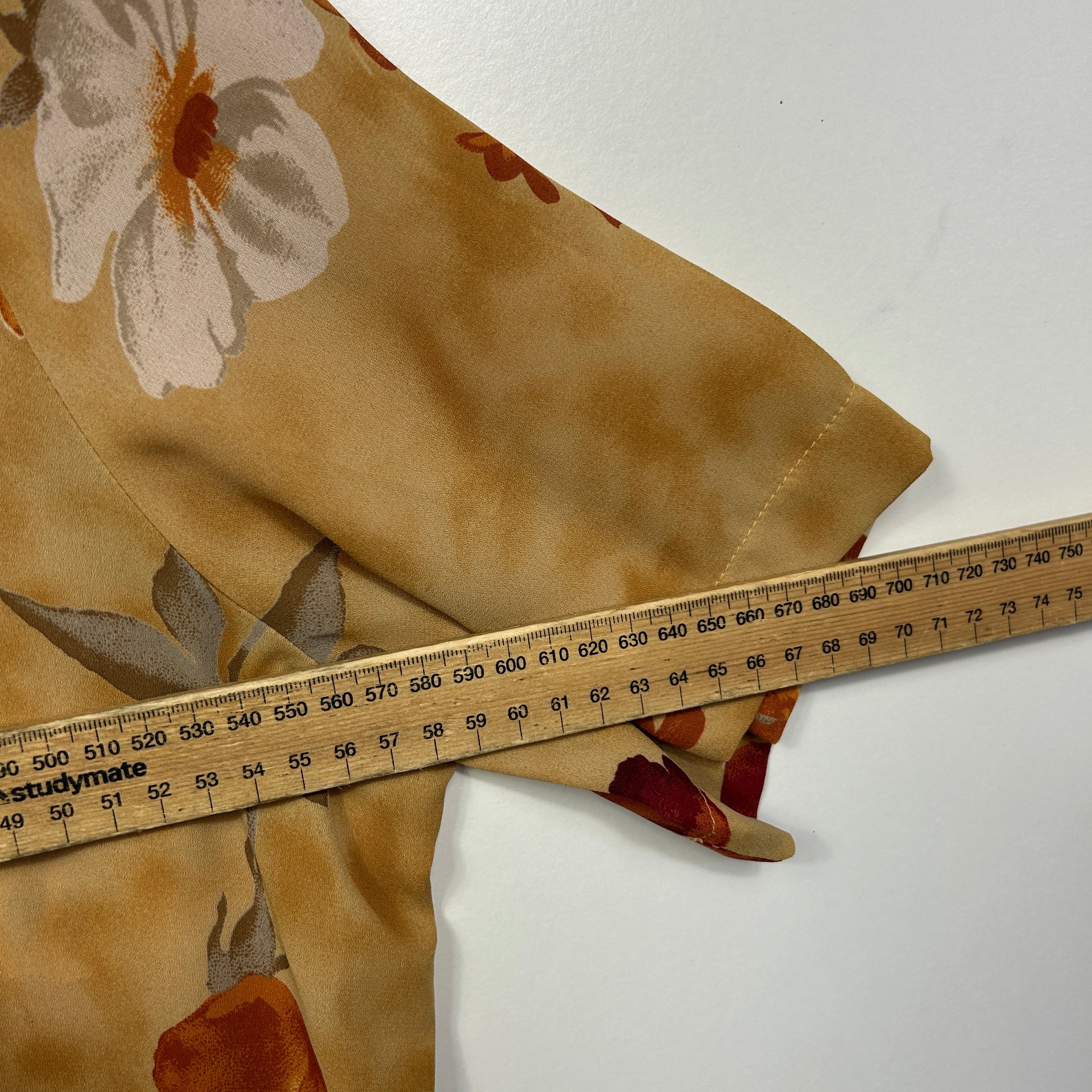 Vintage Dolina Gold Floral Shirt - Size 16 - Image 5