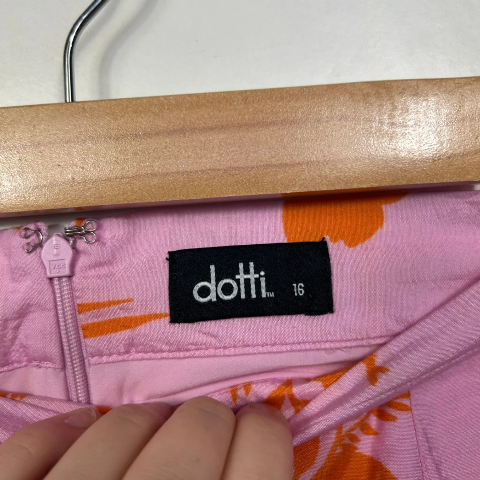 Dotti Womens Pink Orange Viscose Floral Mini Skirt Size 16 - Image 3