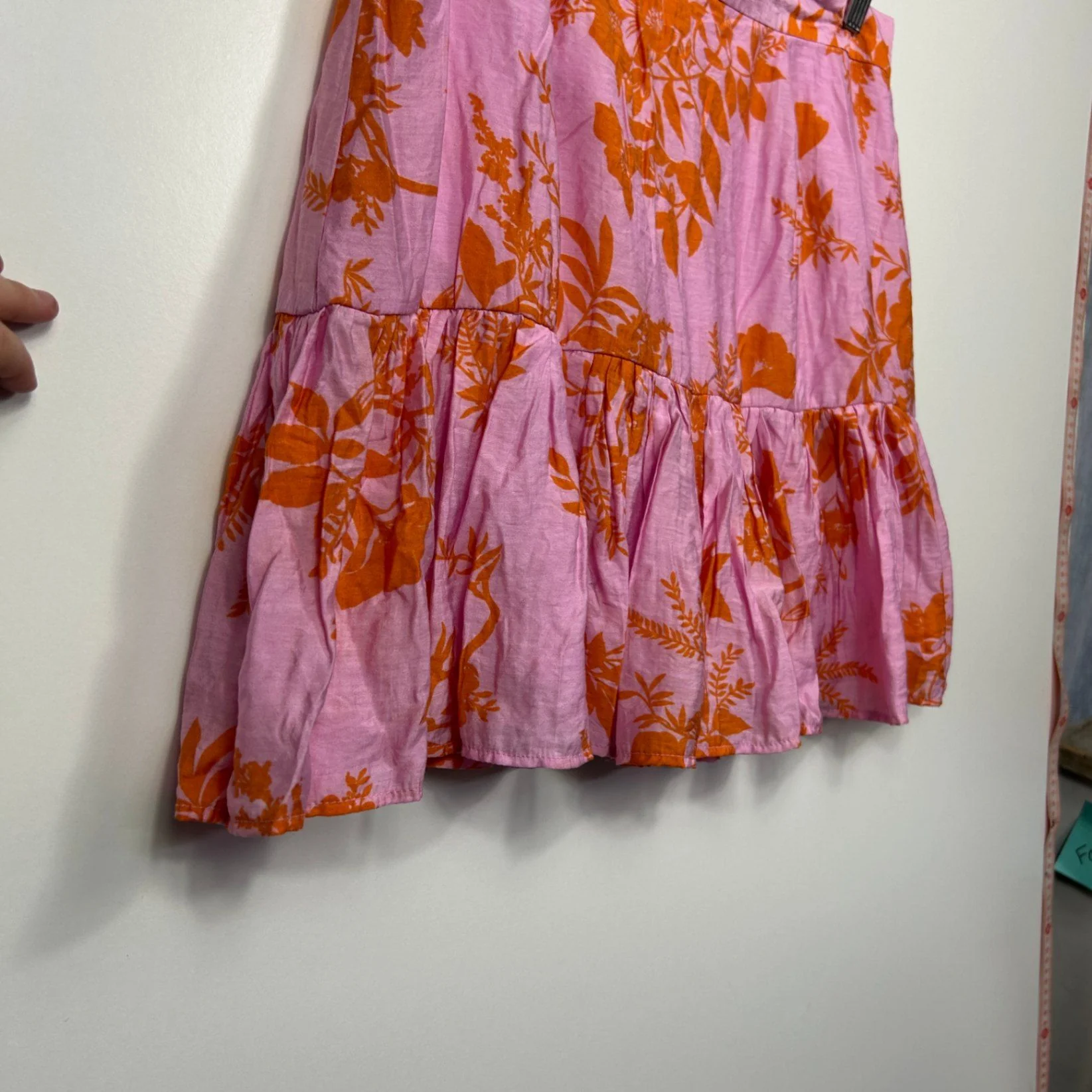 Dotti Womens Pink Orange Viscose Floral Mini Skirt Size 16 - Image 5