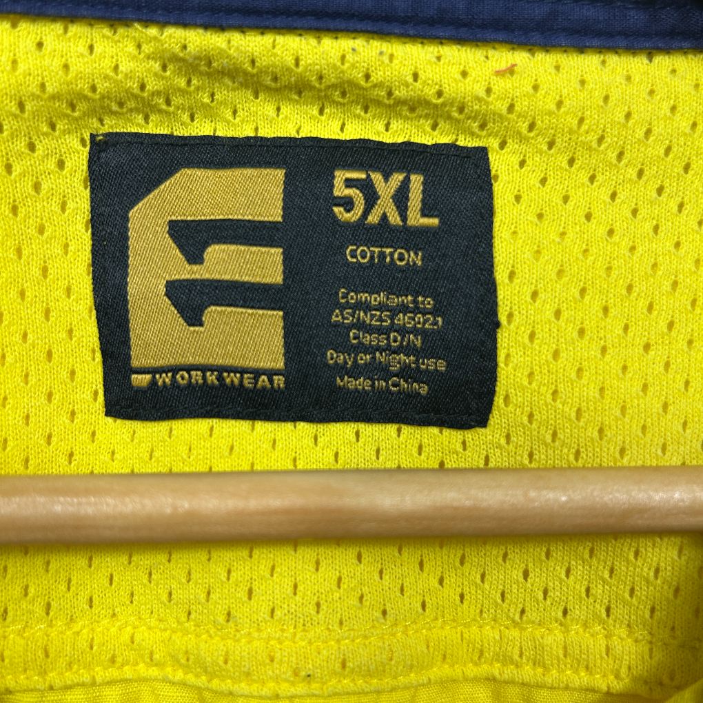 E Workwear Yellow Hi-Vis Cotton Shirt - Size 5XL - Image 3