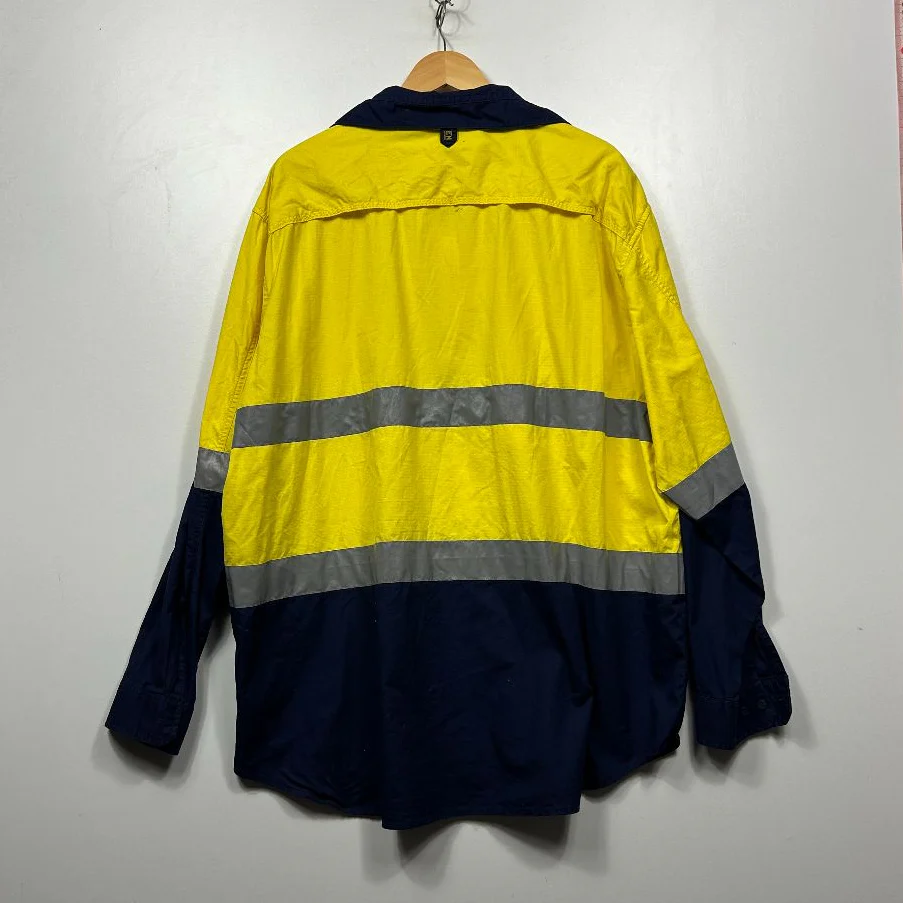 E Workwear Yellow Hi-Vis Cotton Shirt - Size 5XL - Image 4