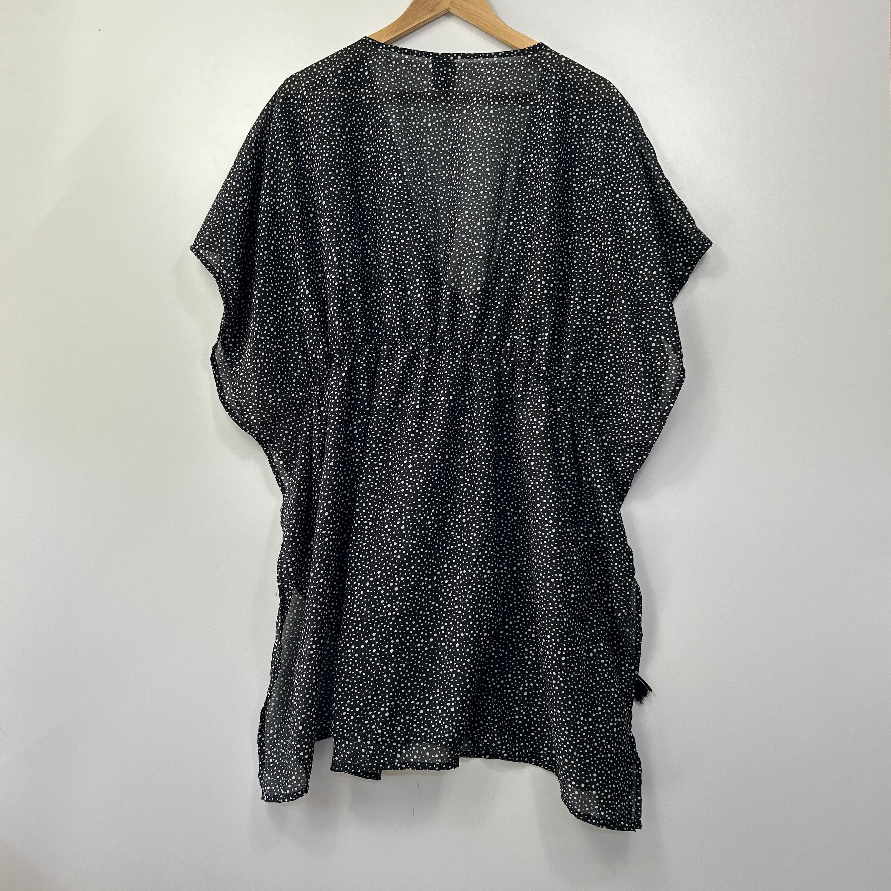 Edited Beach Black White Polka Dot Swim Cover Up Kaftan - Size 18-20 - Image 3