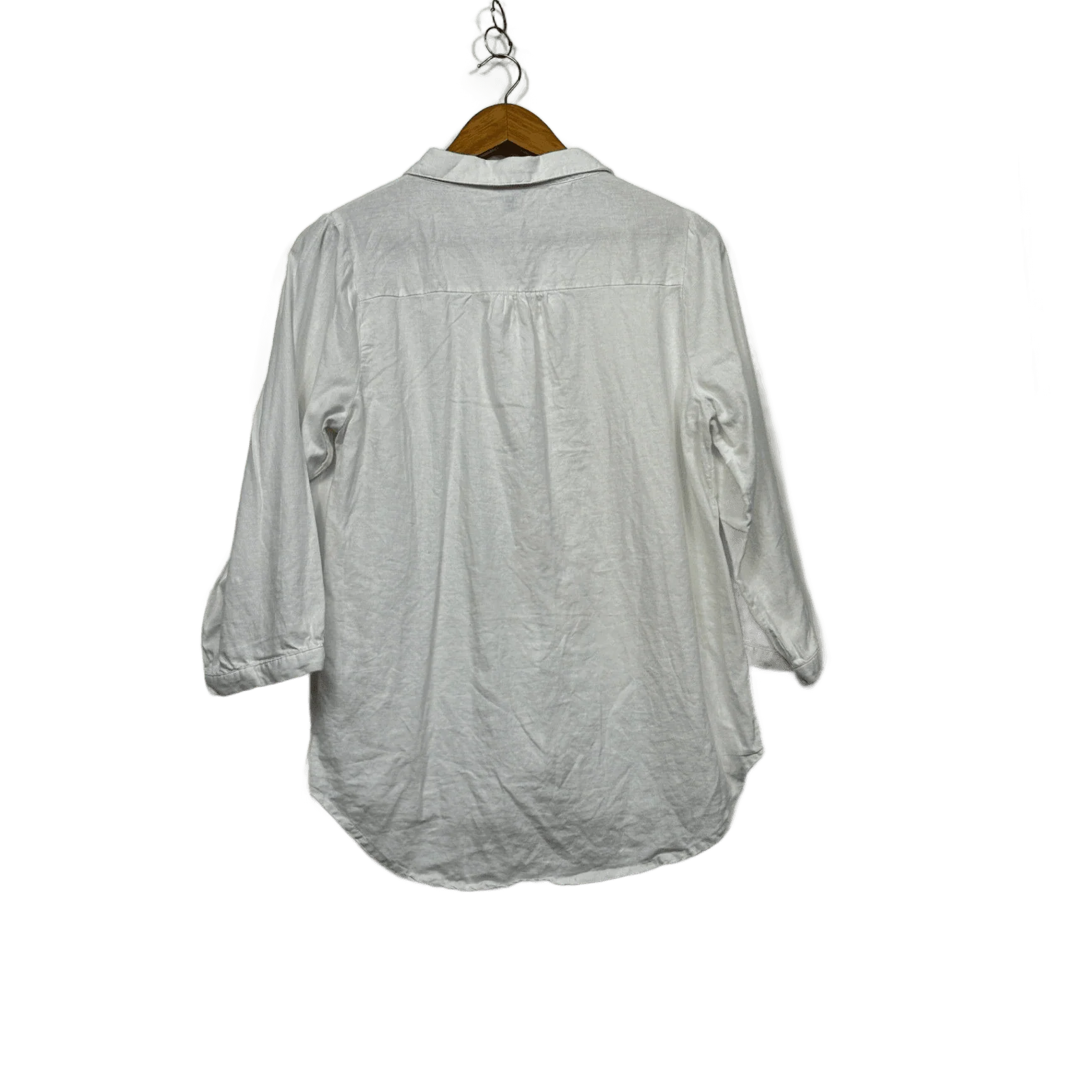 Emerge White Linen Blend Long Sleeve Collared Button-Up Shirt Size 14 - Image 2
